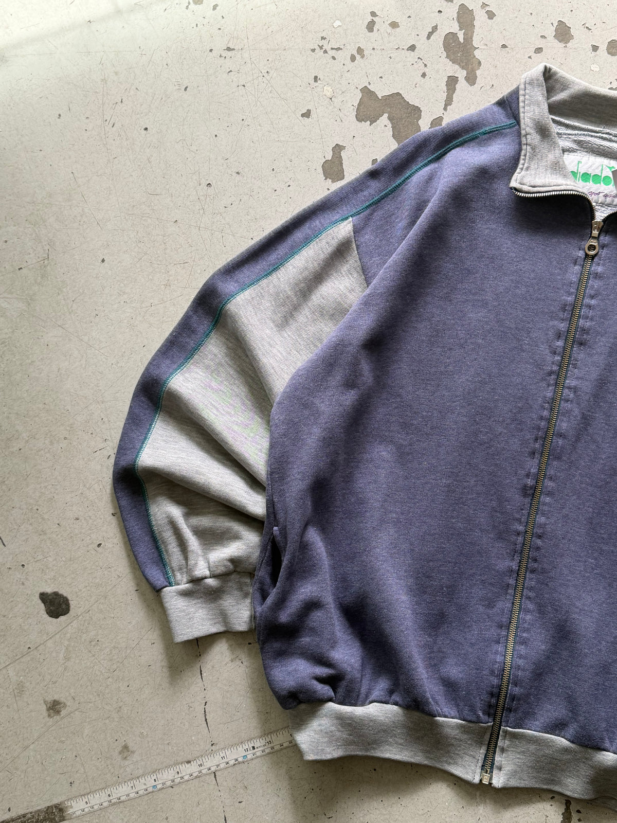 Diadora | vintage track jacket | blå/grå | XL