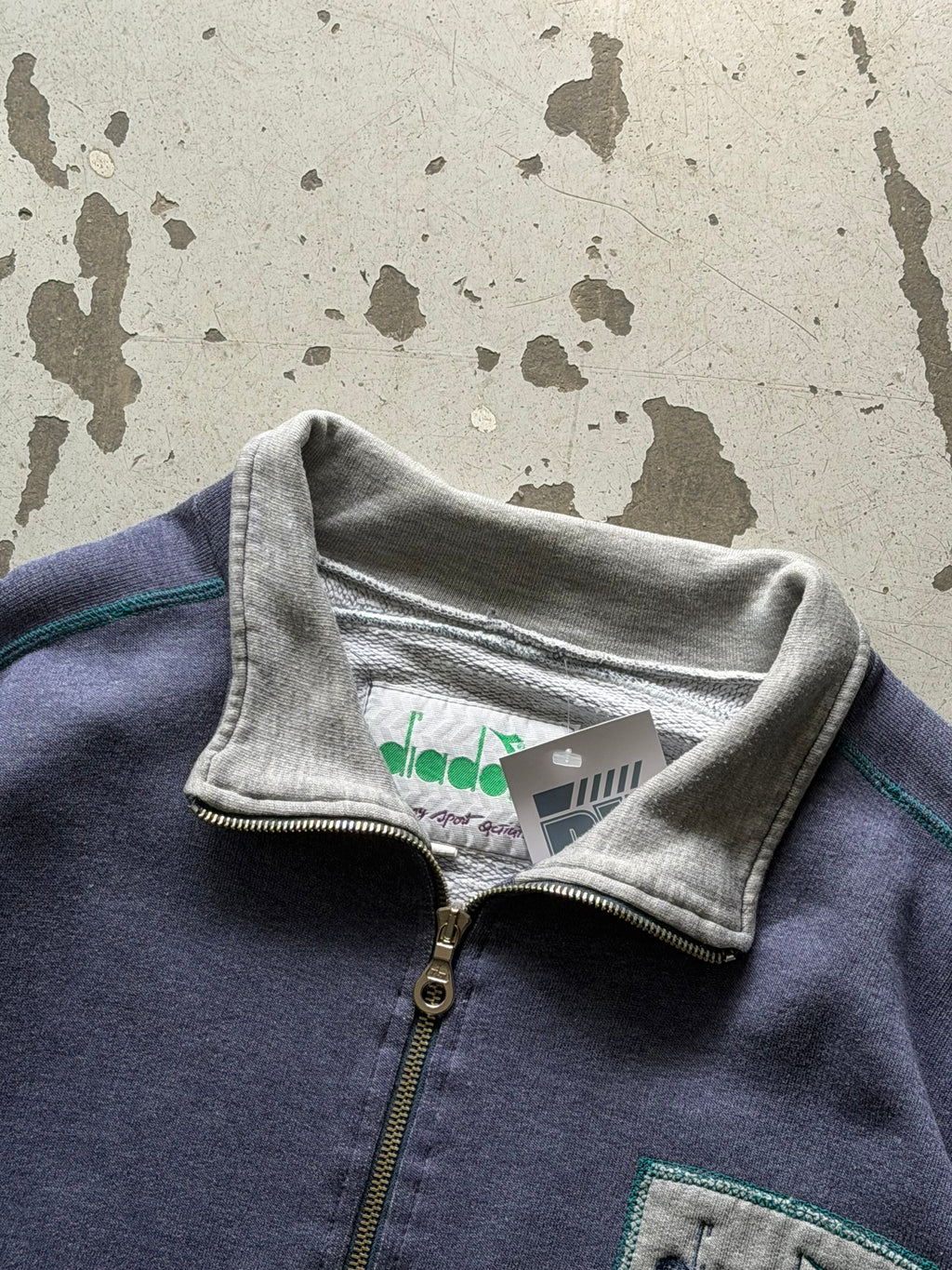 Diadora | vintage track jacket | blå/grå | XL
