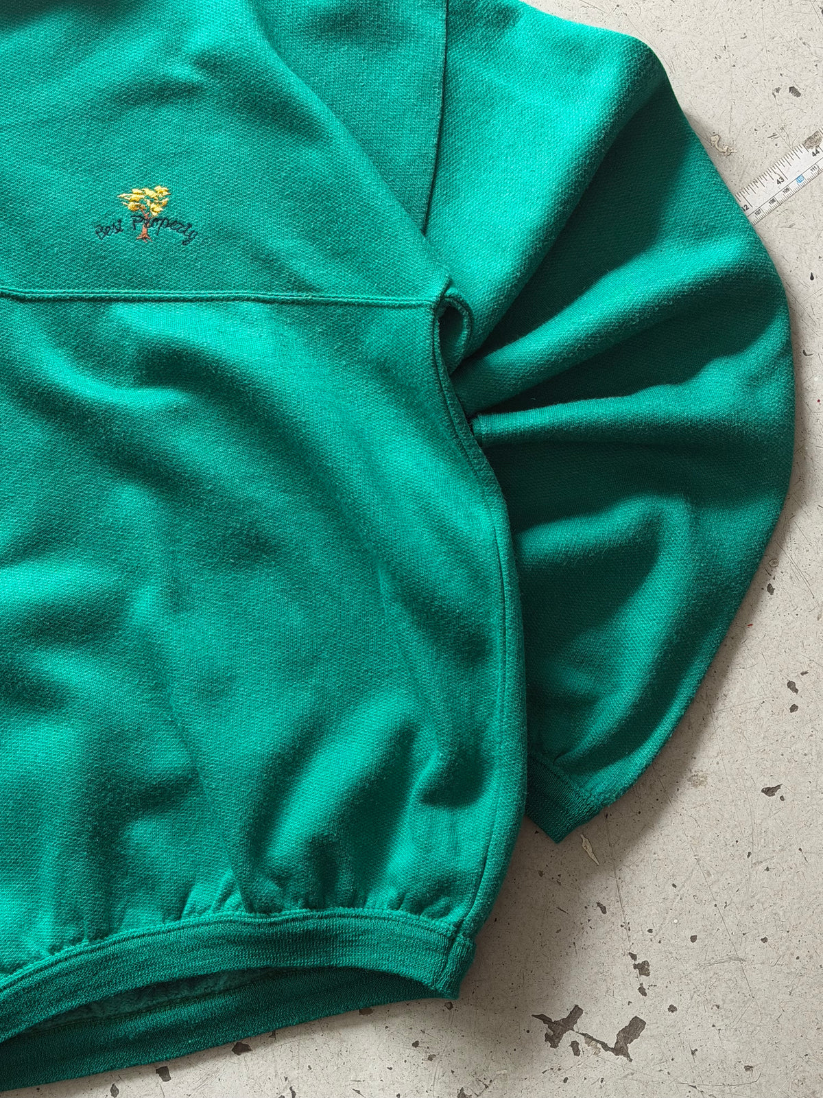 Sims | vintage polo sweatshirt | grøn/navy | M