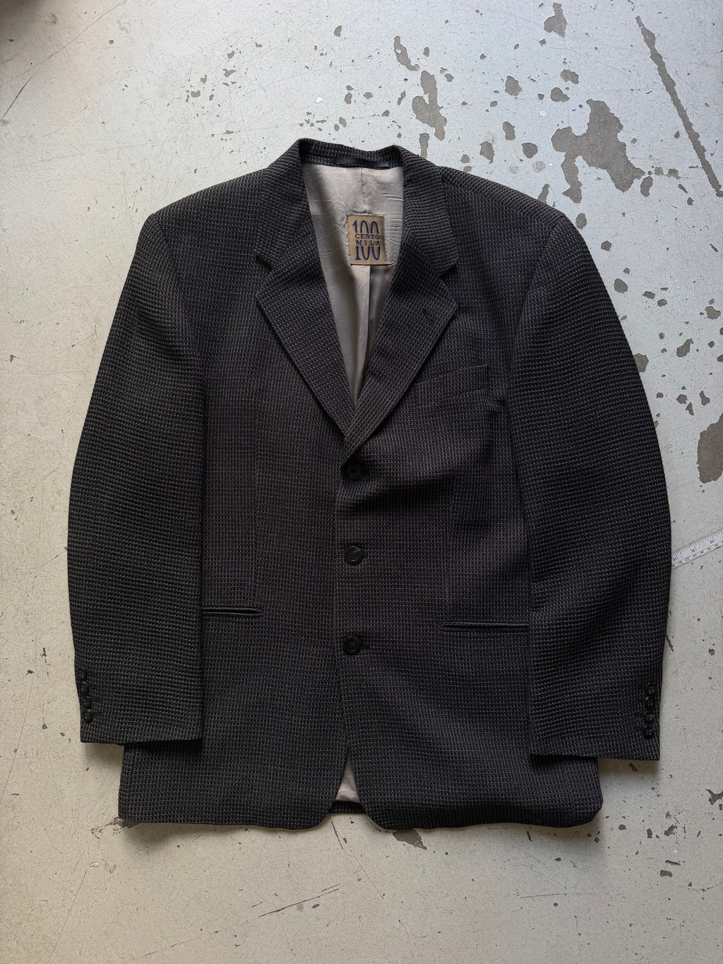 Vintage Blazer | Mørkegrå mønstret | L/XL