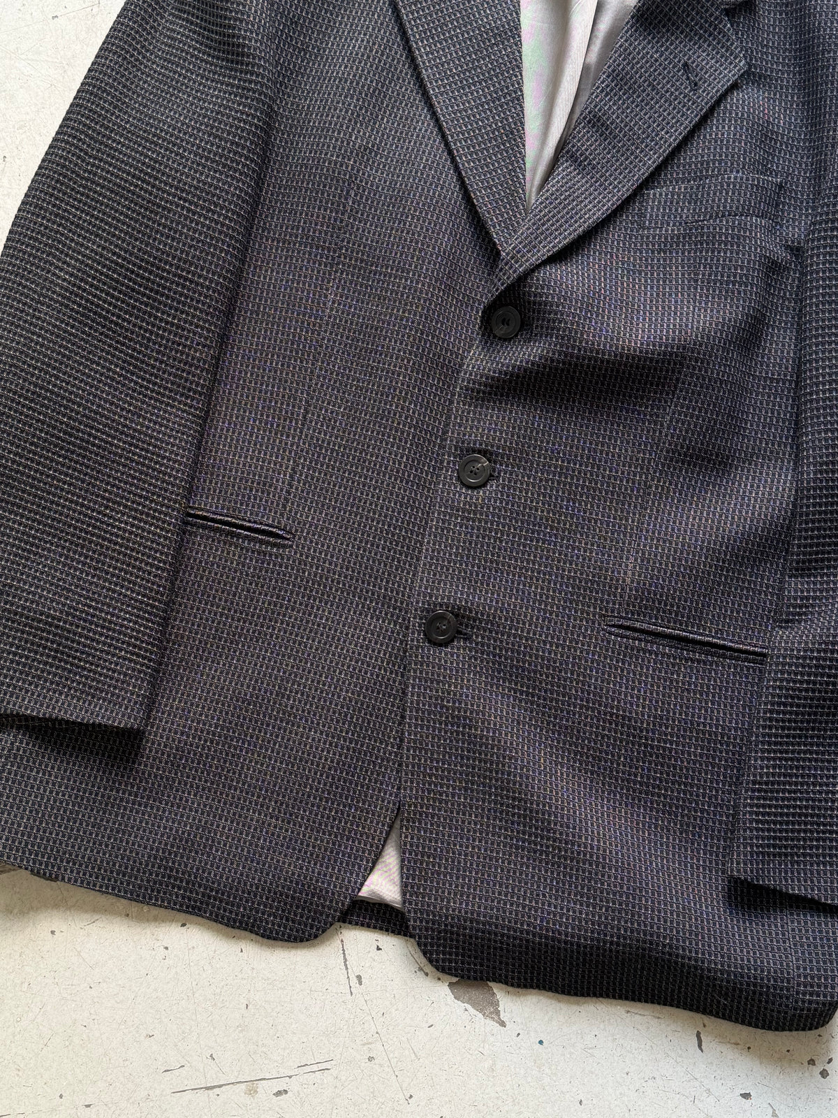 Vintage Blazer | Mørkegrå mønstret | L/XL