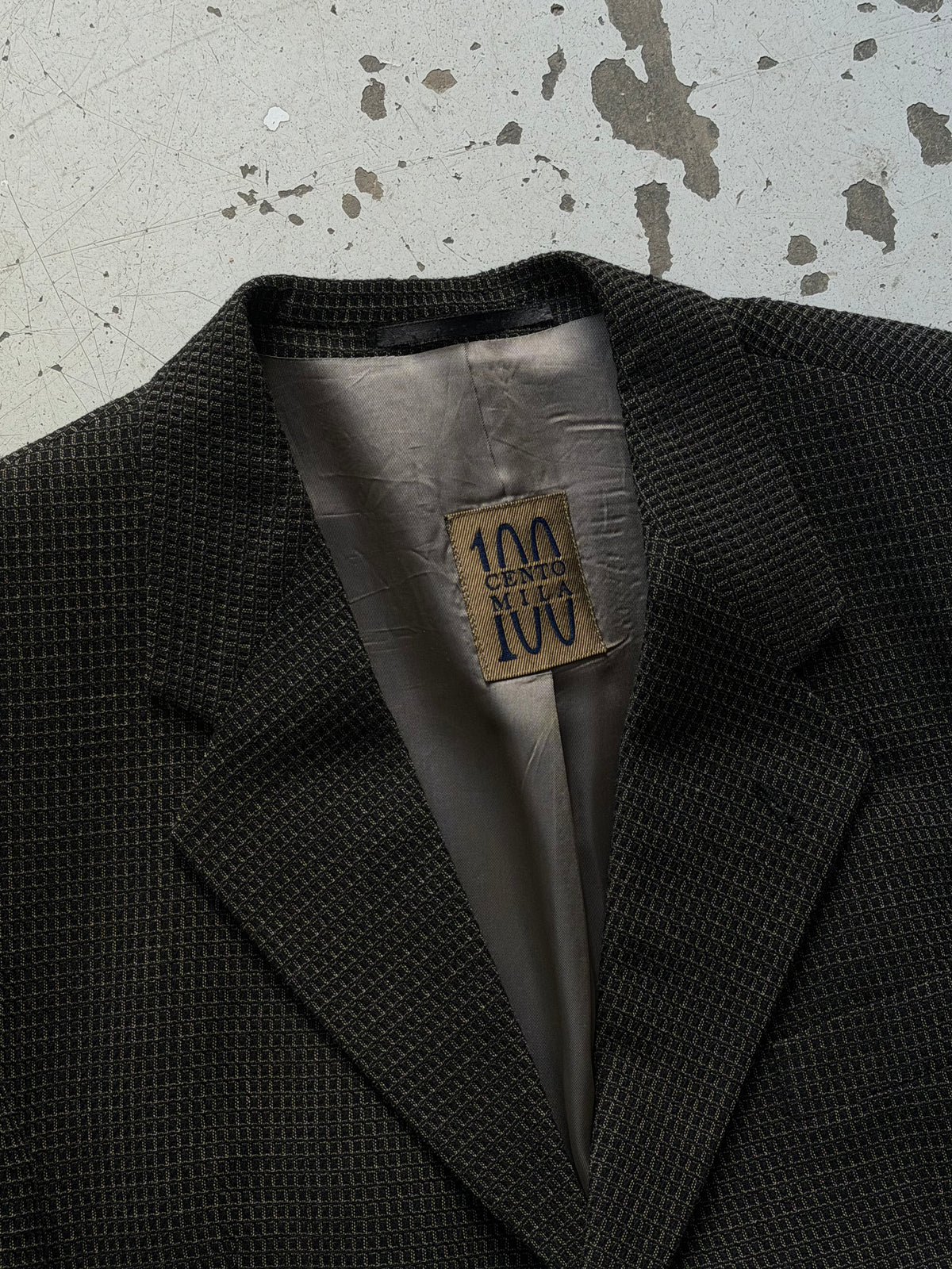 Vintage Blazer | Mørkegrå mønstret | L/XL