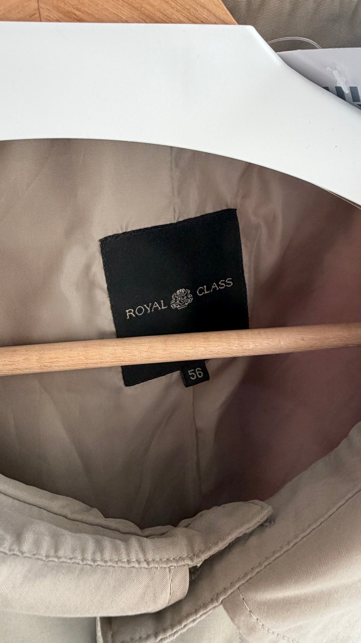Royal Class | klassisk trenchcoat | beige | str. 56