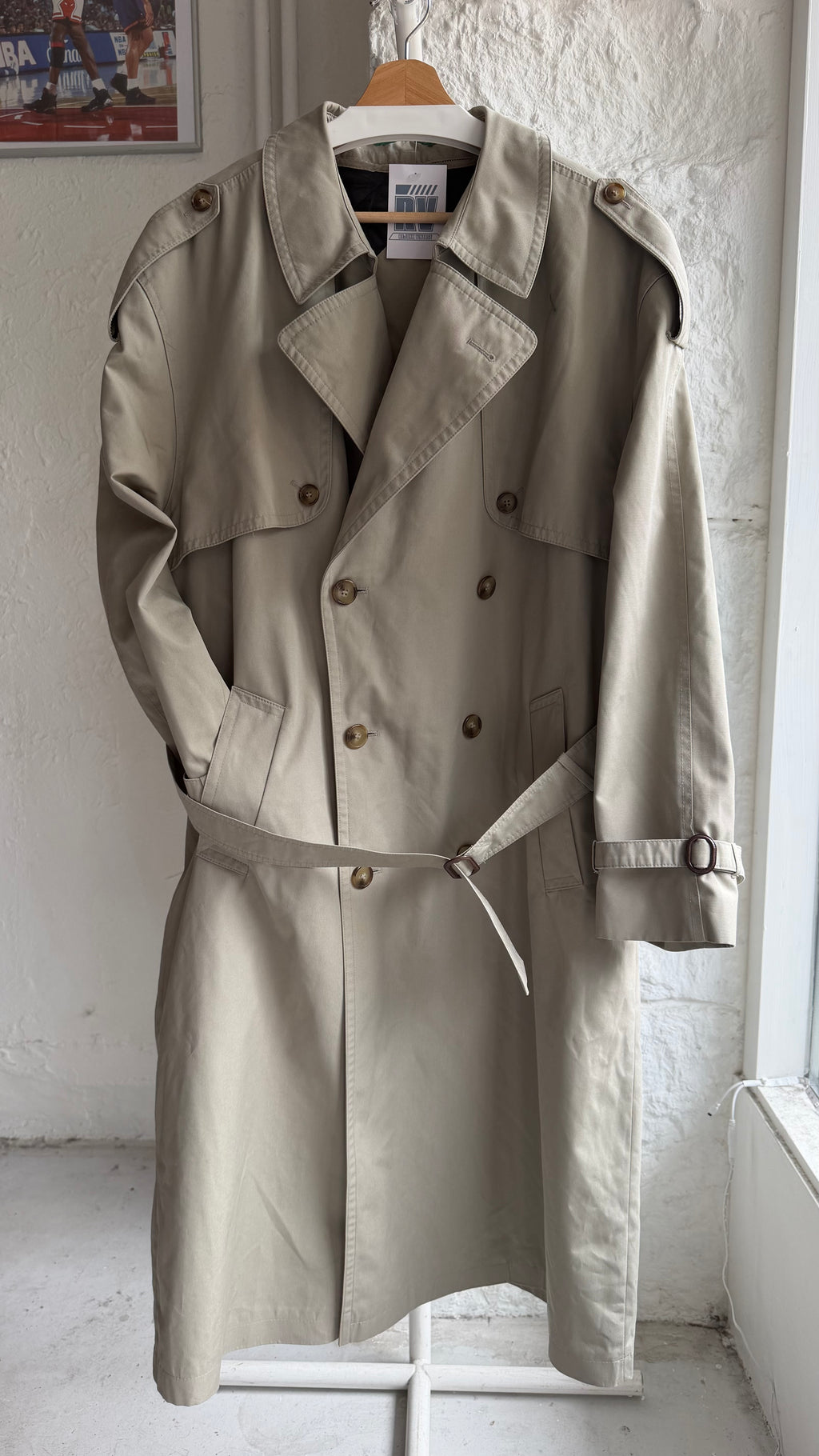 Canda | Trenchcoat med ternet for | Beige | Large