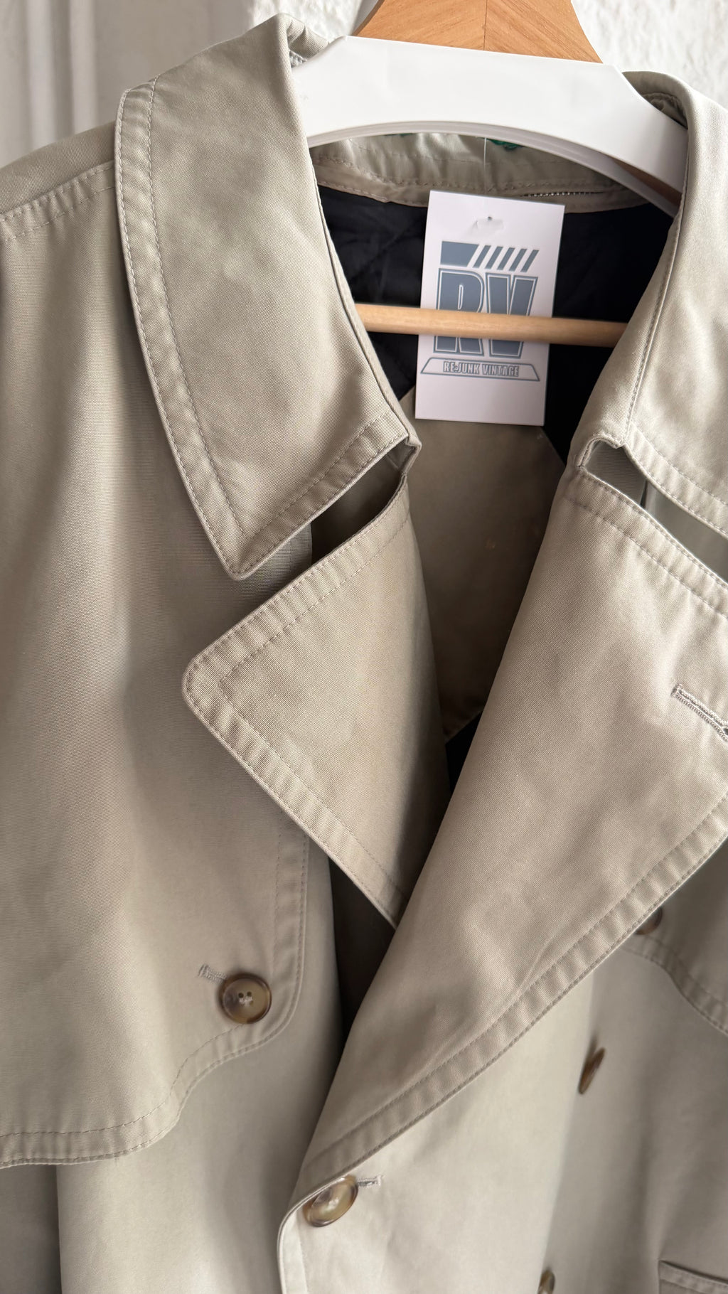 Canda | Trenchcoat med ternet for | Beige | Large