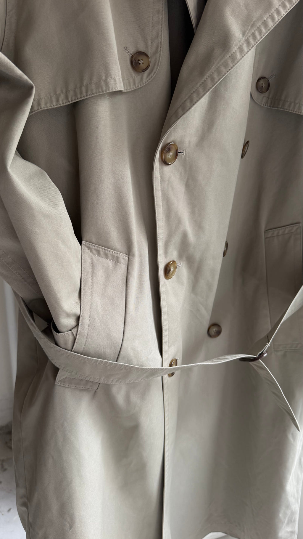 Canda | Trenchcoat med ternet for | Beige | Large