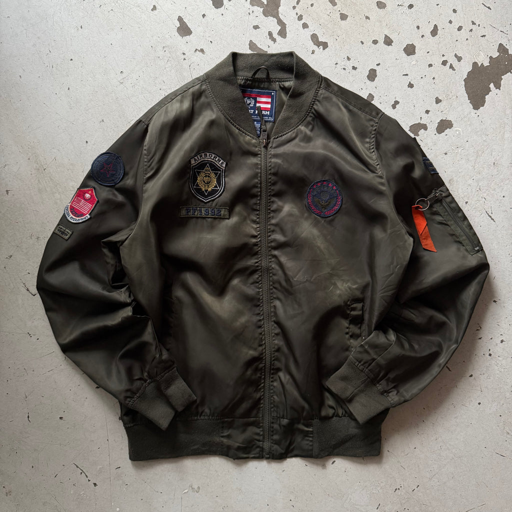 Phat Farm | Bomberjakke / MA-1 | Army grøn | Large