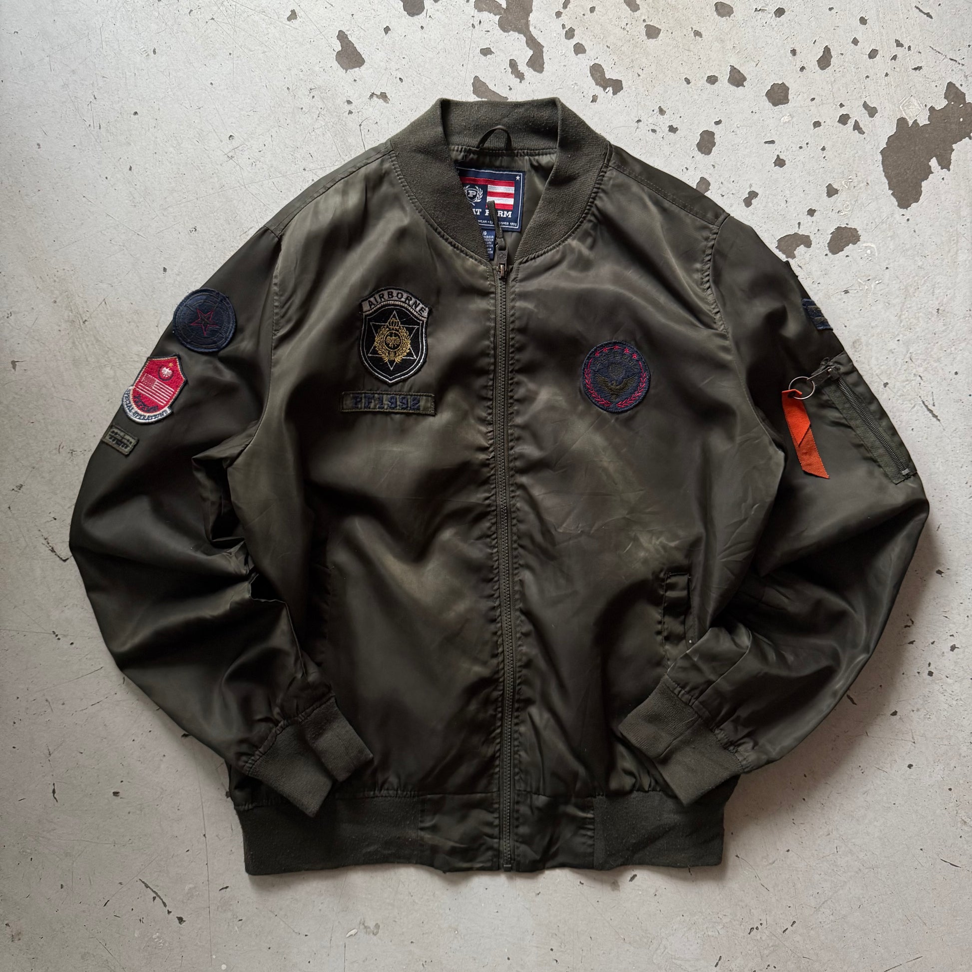 Phat Farm | Bomberjakke / MA-1 | Army grøn | Large