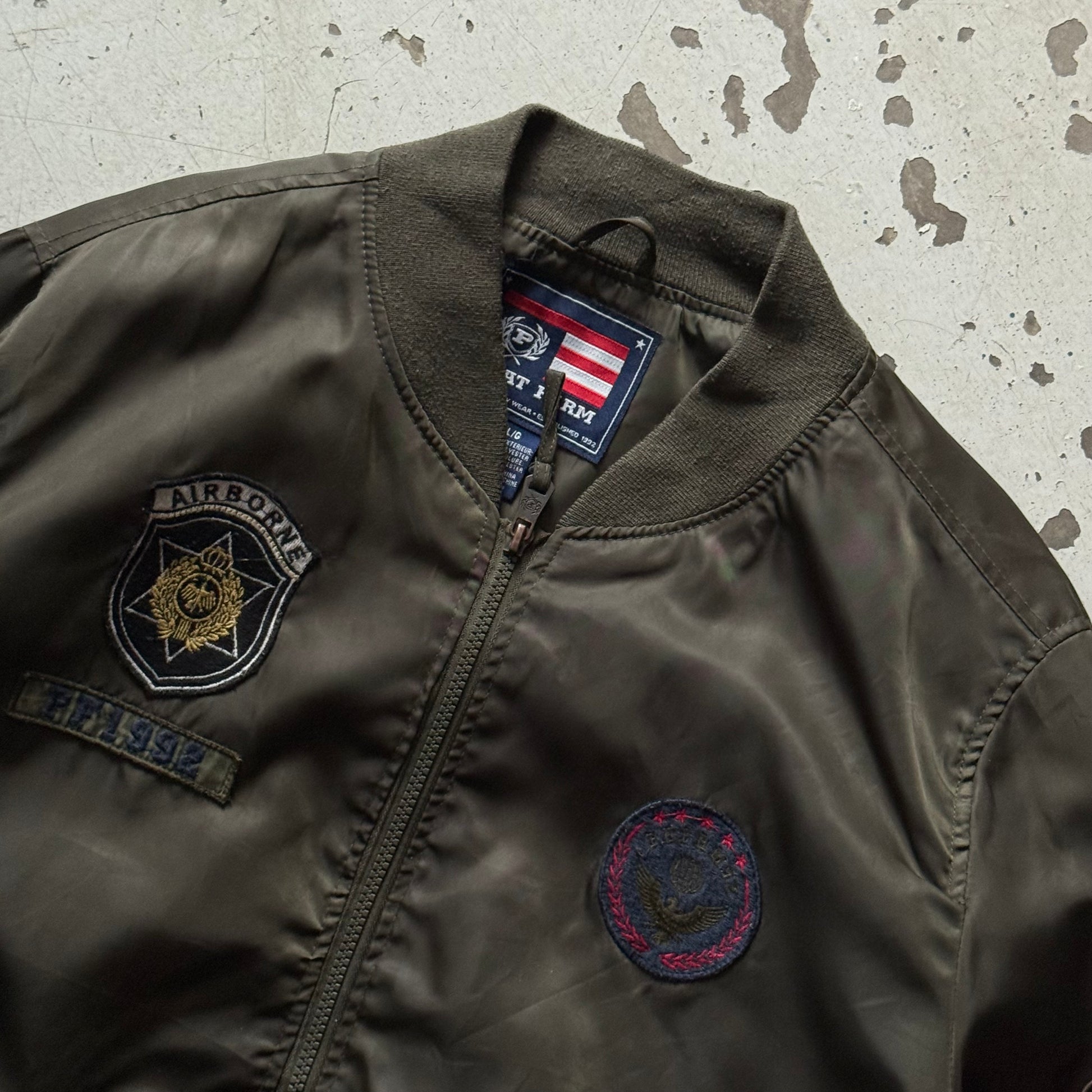 Phat Farm | Bomberjakke / MA-1 | Army grøn | Large