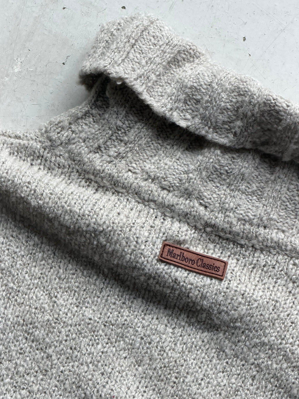 Marlboro Classics | Vintage rullekrave strik | Grå | M