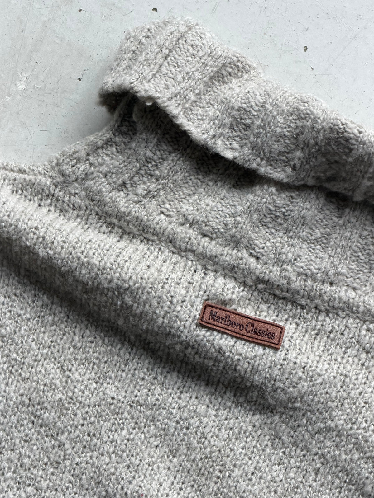 Marlboro Classics | Vintage rullekrave strik | Grå | M
