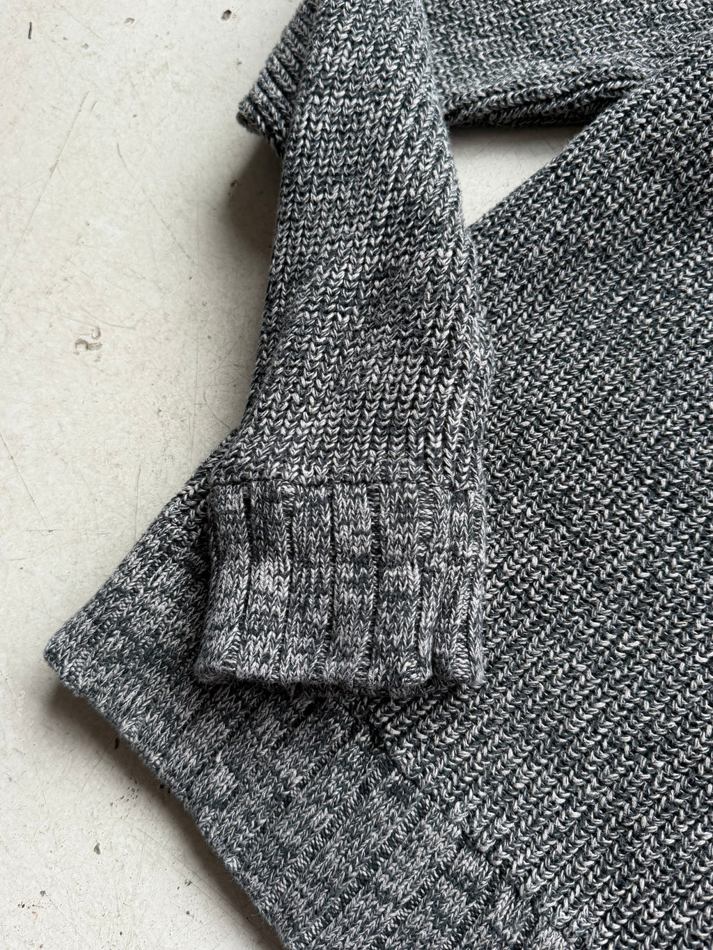 Vintage | Grovstrikket zip cardigan | Grå | M