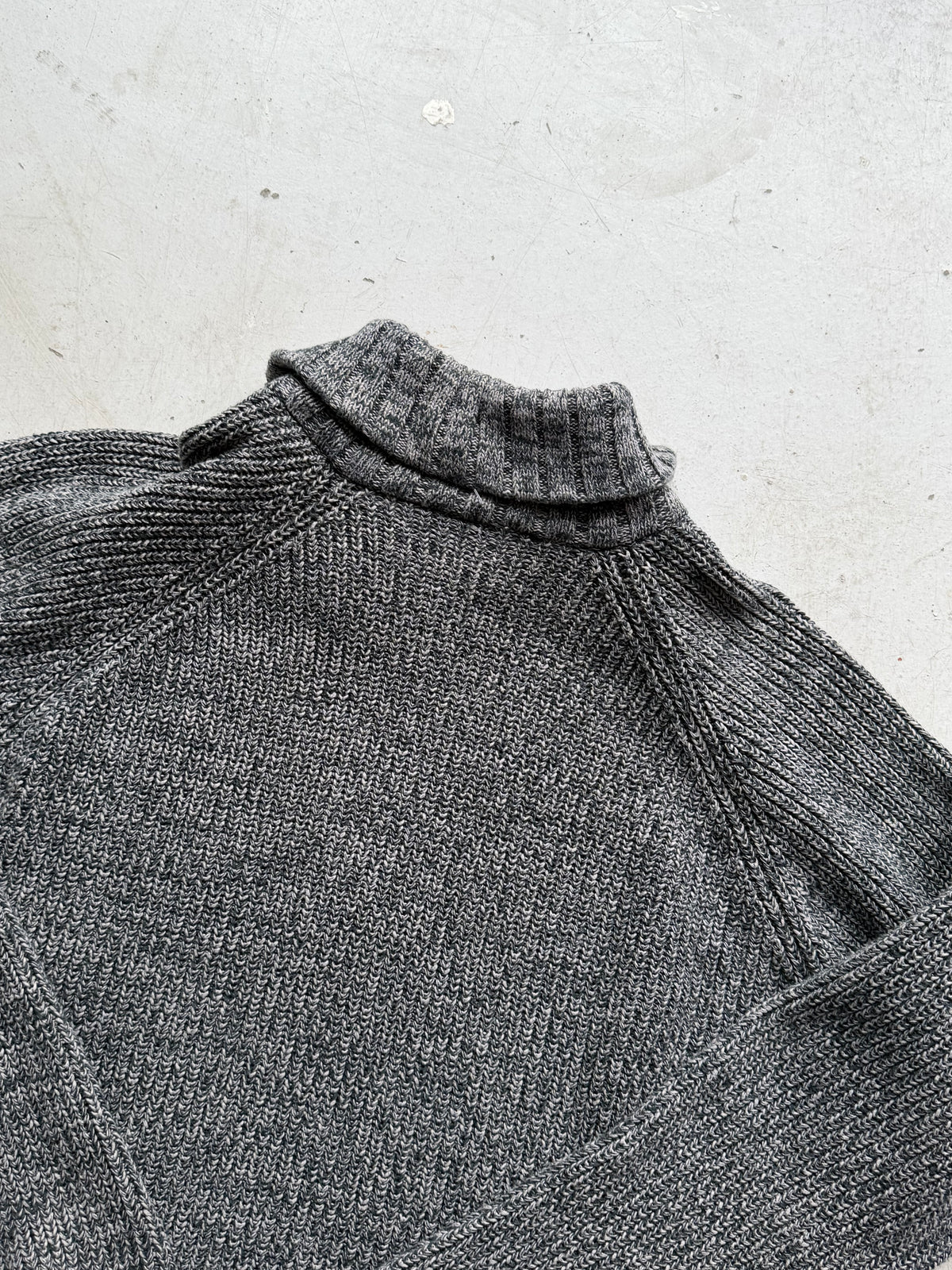 Vintage | Grovstrikket zip cardigan | Grå | M