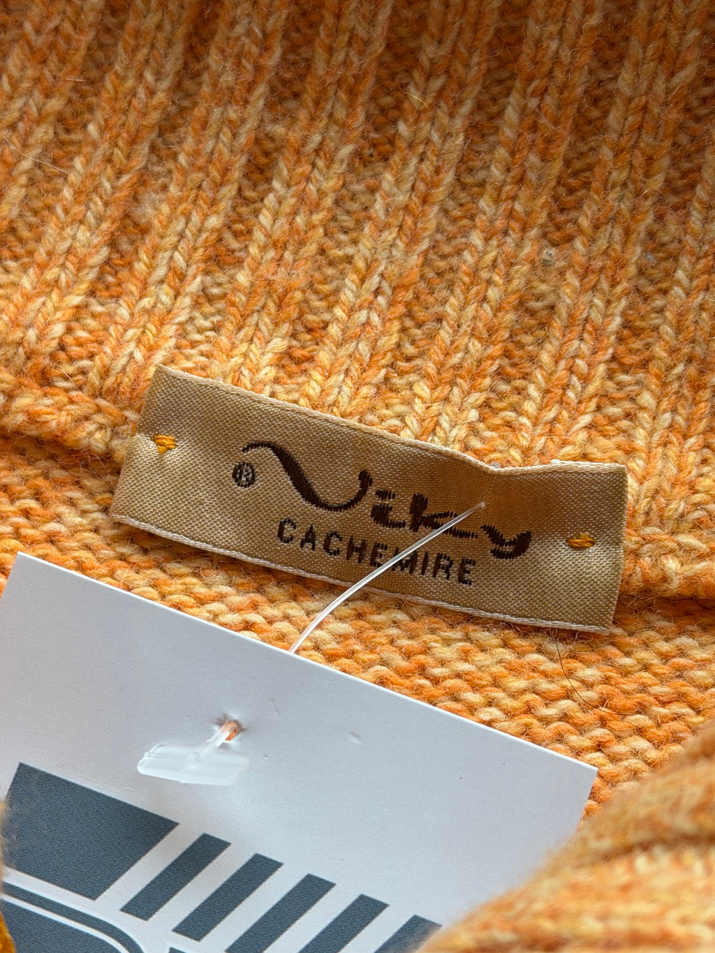 Venturo Cashmere | Argyle 1/4 zip strik | Orange | L/XL