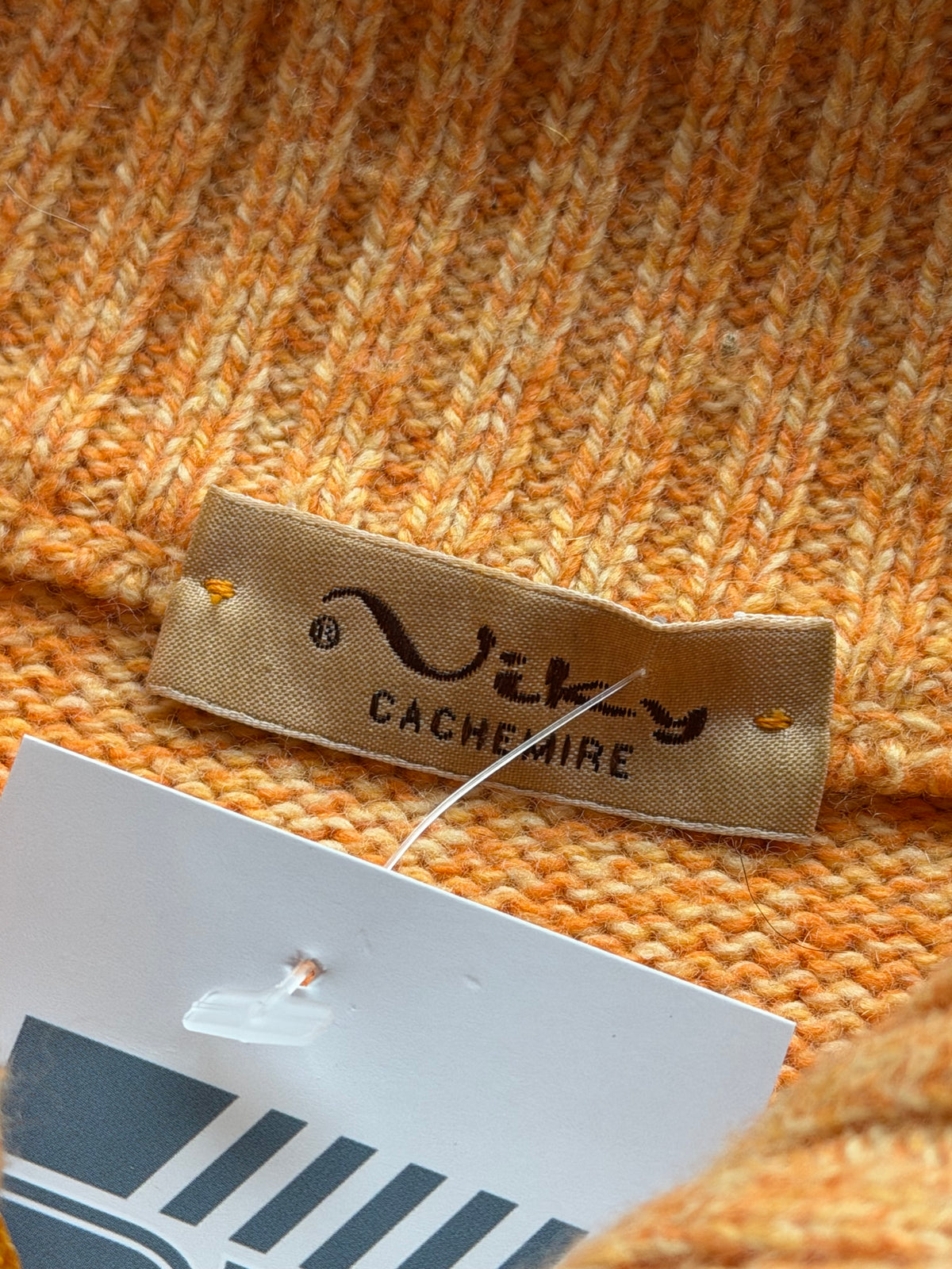 Venturo Cashmere | Argyle 1/4 zip strik | Orange | L/XL