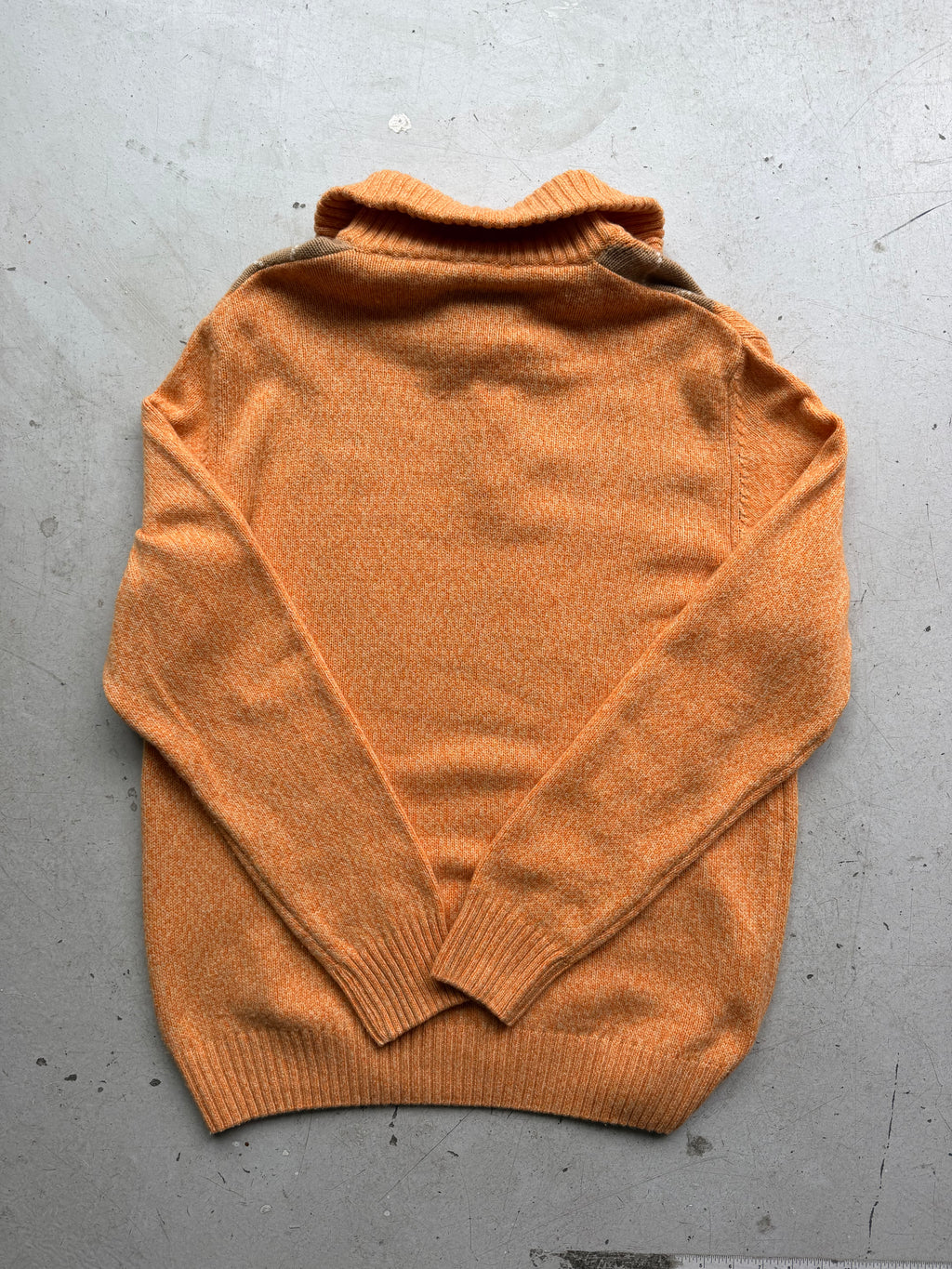 Venturo Cashmere | Argyle 1/4 zip strik | Orange | L/XL