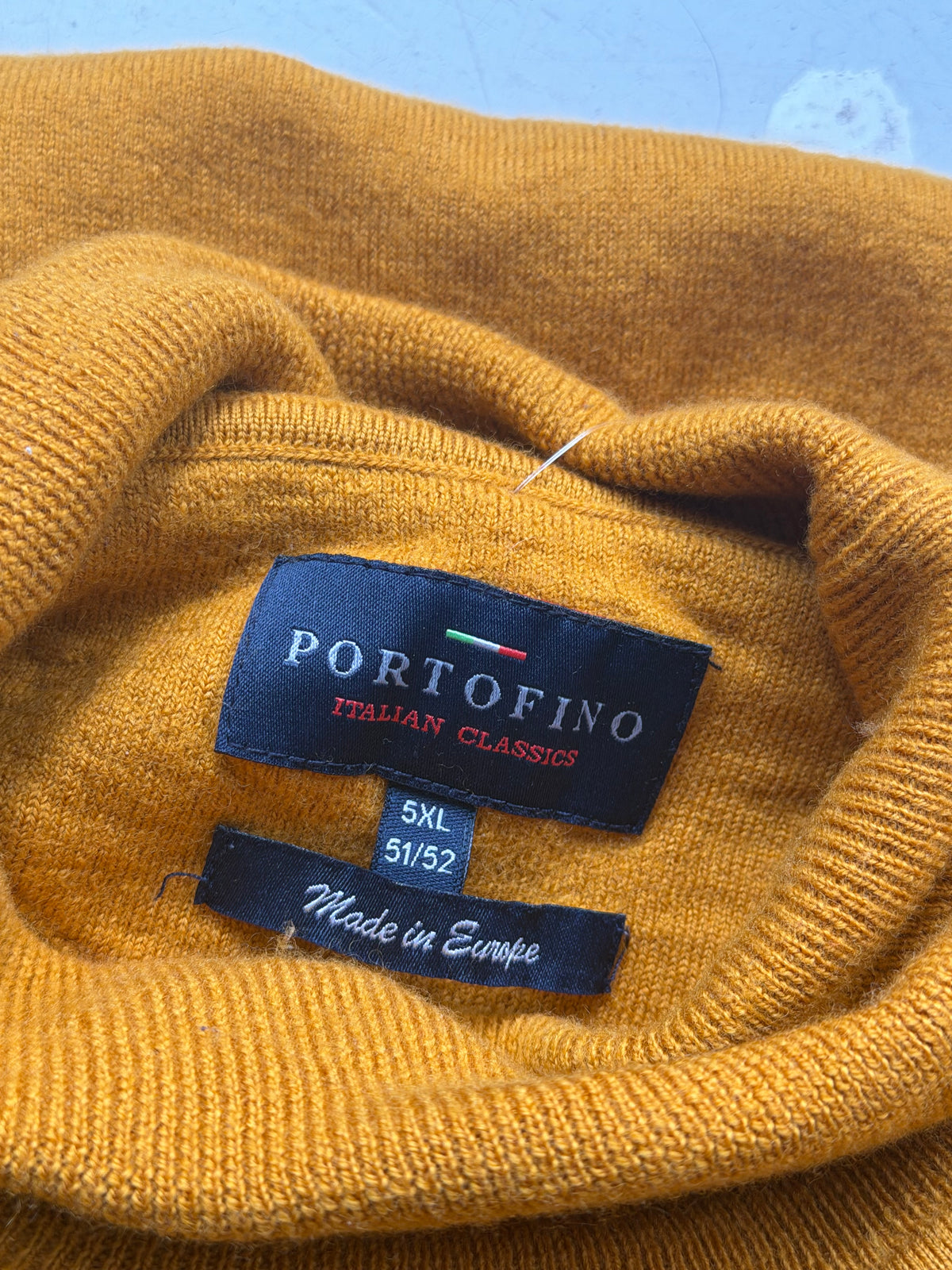 Portofino | Uldstrik med rullekrave | Sennepsgul | M