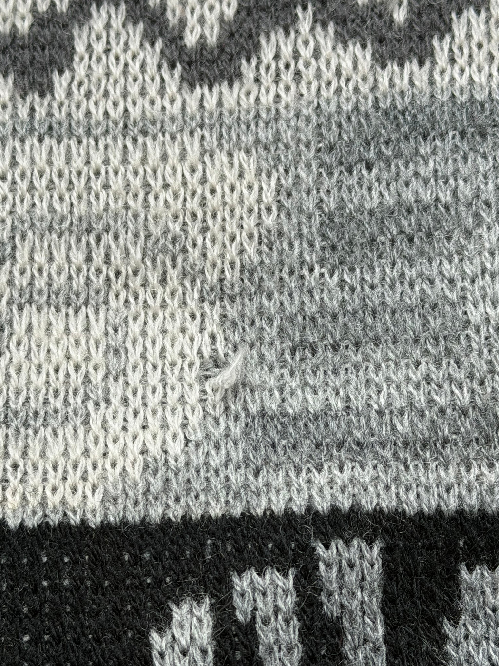Vintage mønsterstrik | Grå / sort | Medium