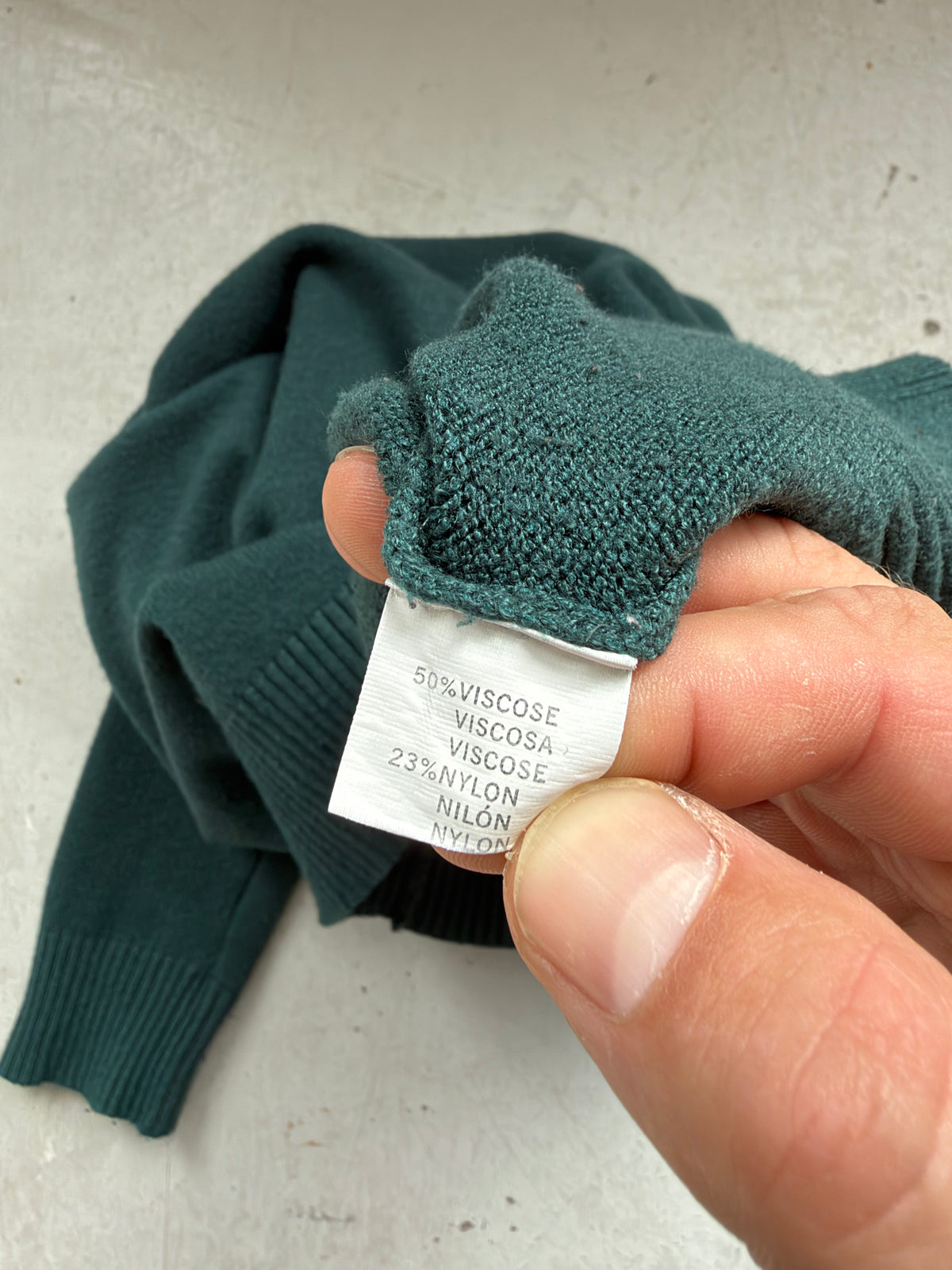 Vintage Striktrøje | Mørkegrøn | Medium
