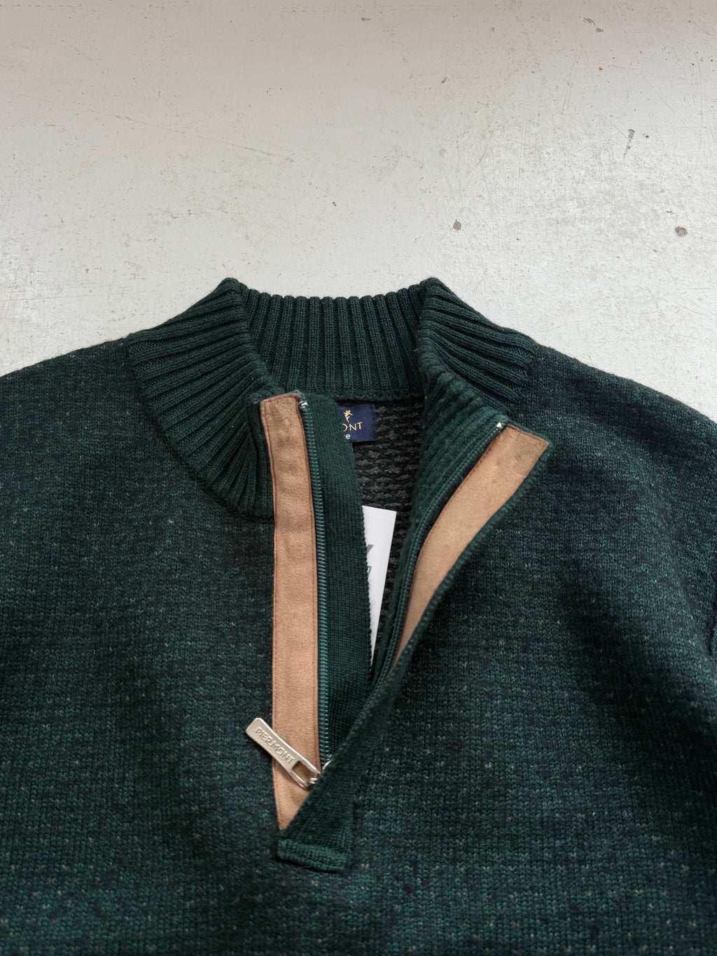 Piermont Classique | 1/4 Zip Striktrøje | Mørkegrøn | Medium