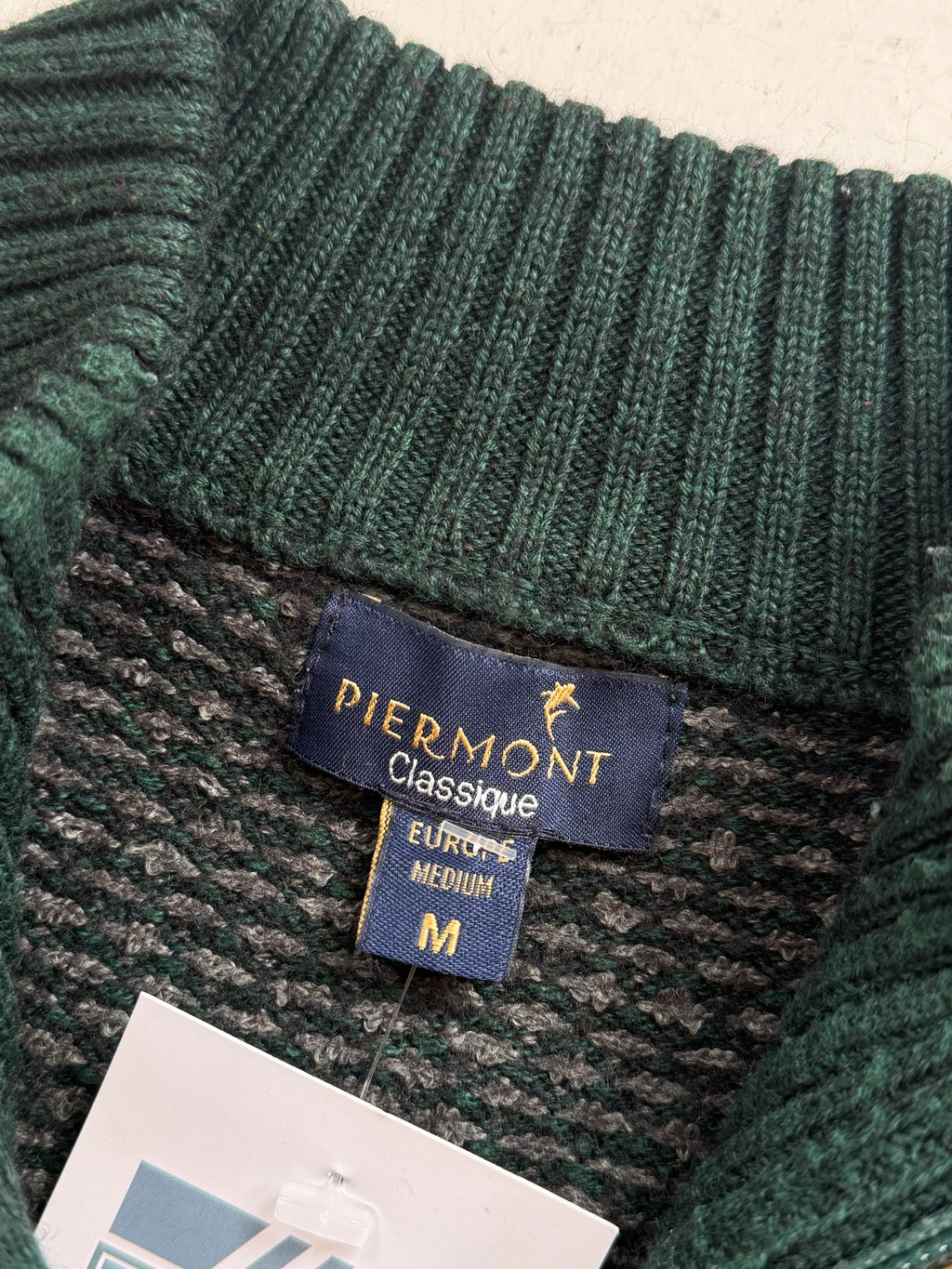 Piermont Classique | 1/4 Zip Striktrøje | Mørkegrøn | Medium