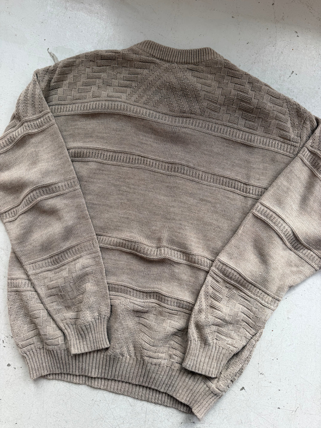 Vintage | Mønsterstrik | Brun | Large