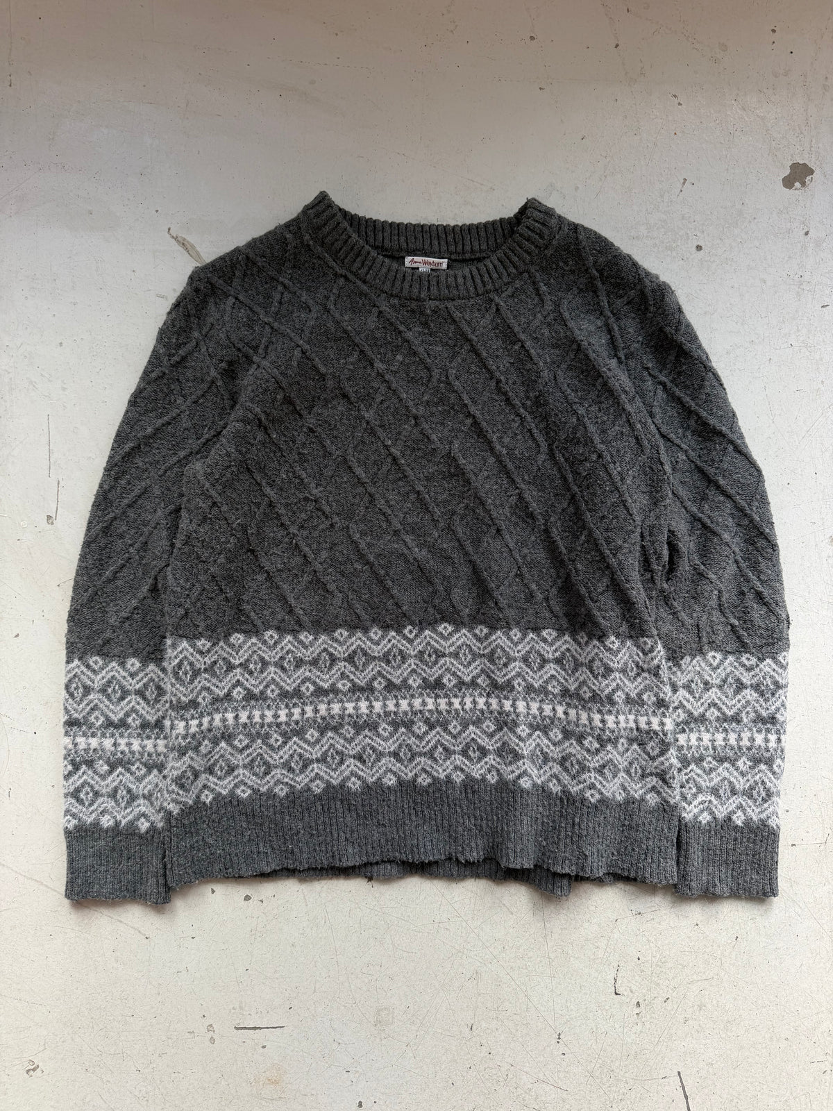 Vintage Mønsterstrik | Grå | M