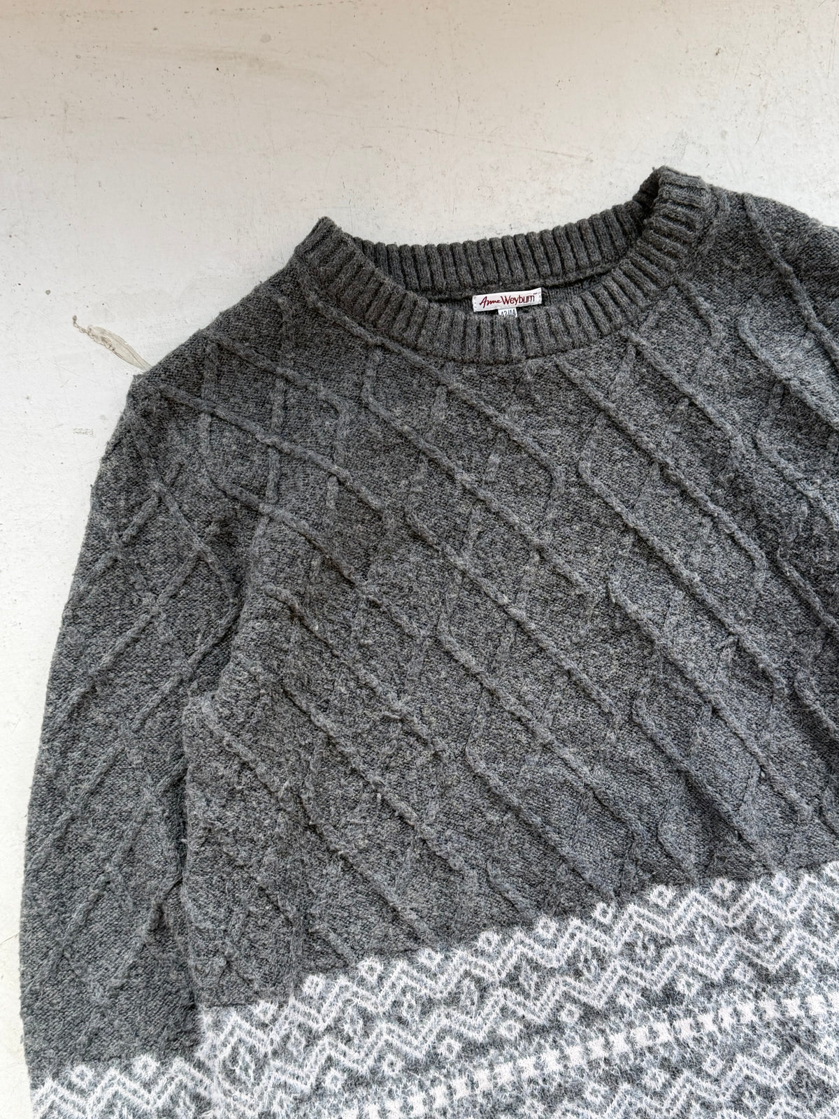 Vintage Mønsterstrik | Grå | M