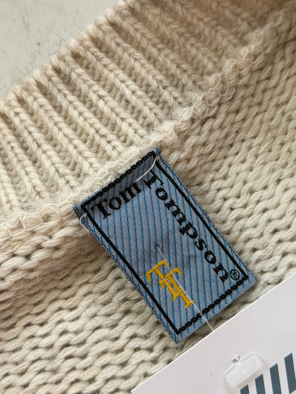 Vintage 1/4 Zip Kabelstrik | Creme | Large