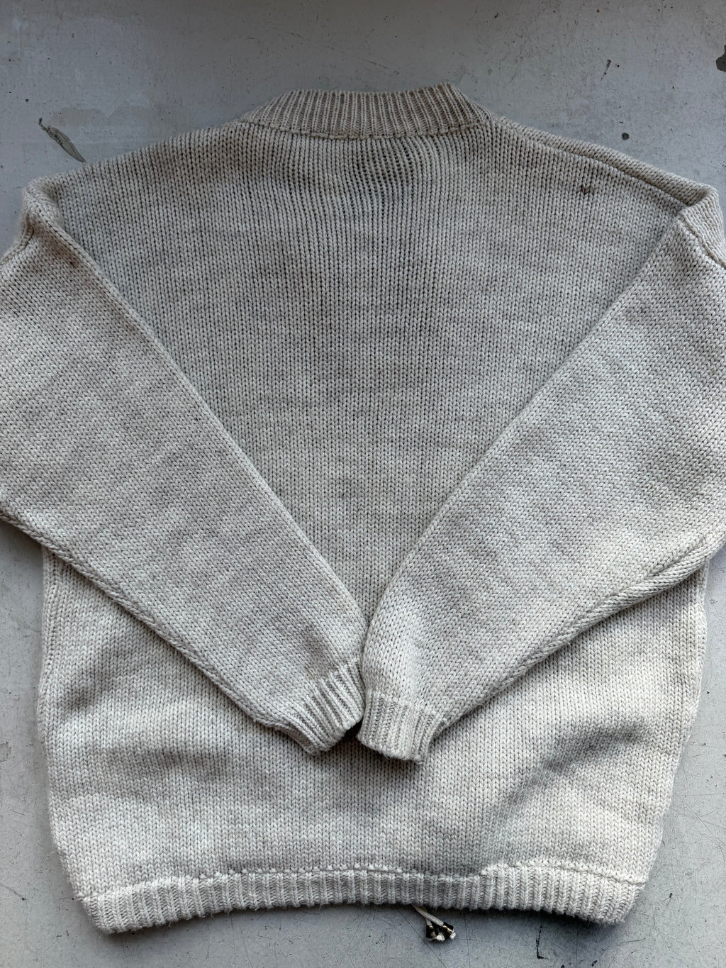 Vintage 1/4 Zip Kabelstrik | Creme | Large