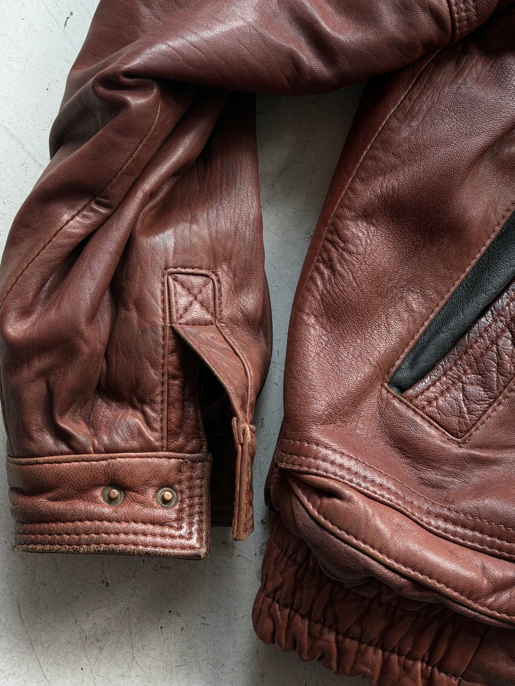 GIEL | Vintage læderjakke | Bordeaux | L