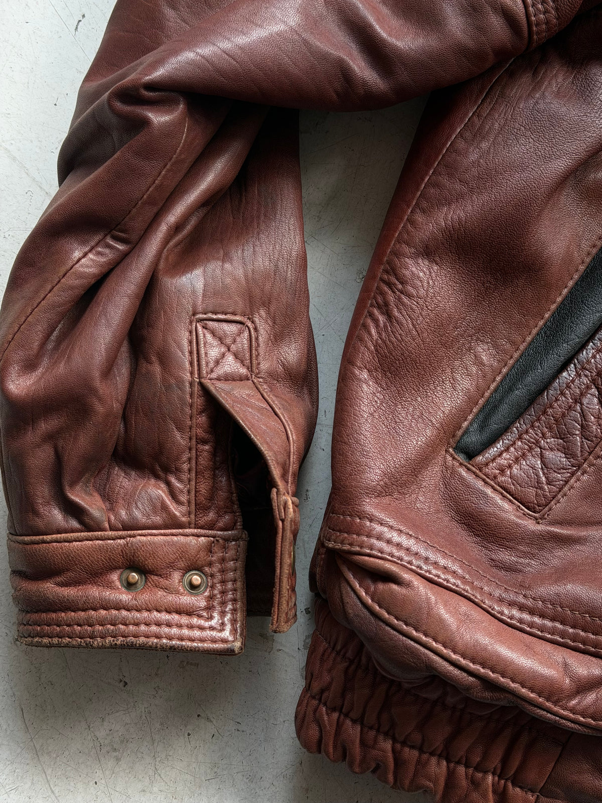 GIEL | Vintage læderjakke | Bordeaux | L