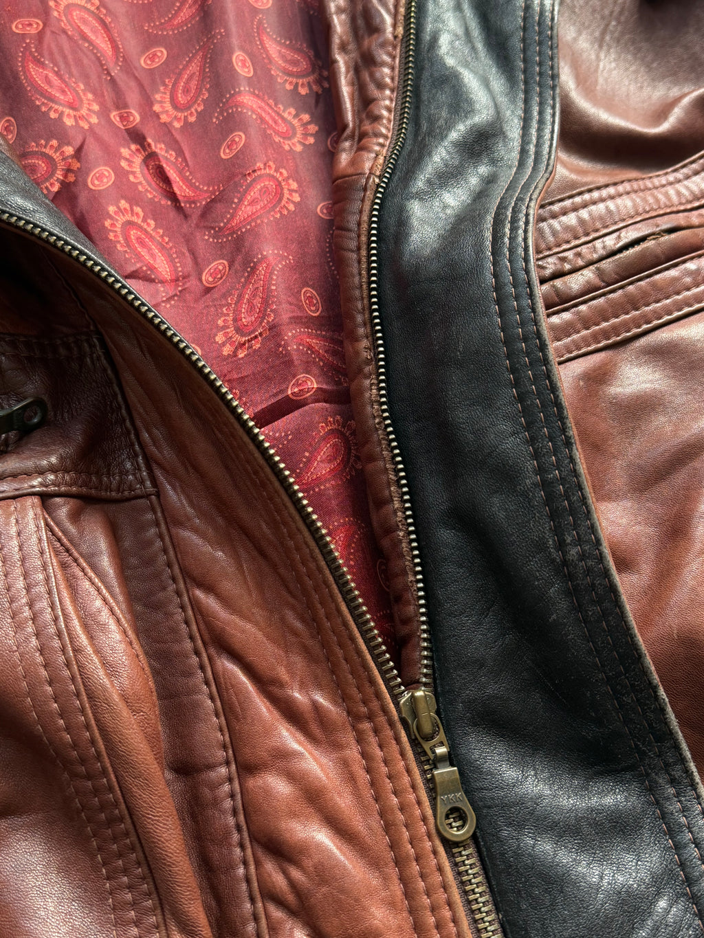 GIEL | Vintage læderjakke | Bordeaux | L