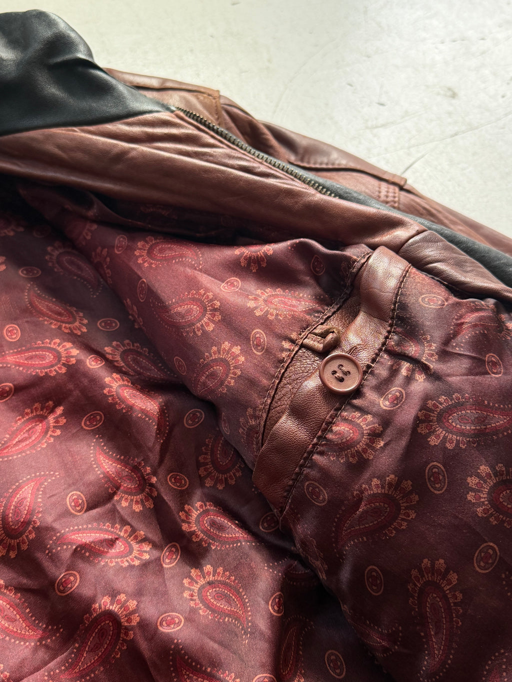 GIEL | Vintage læderjakke | Bordeaux | L