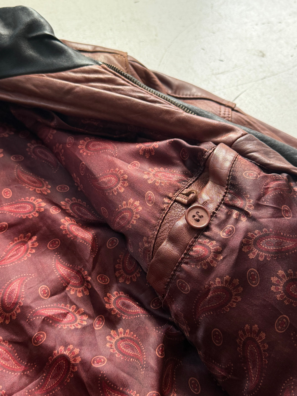 GIEL | Vintage læderjakke | Bordeaux | L