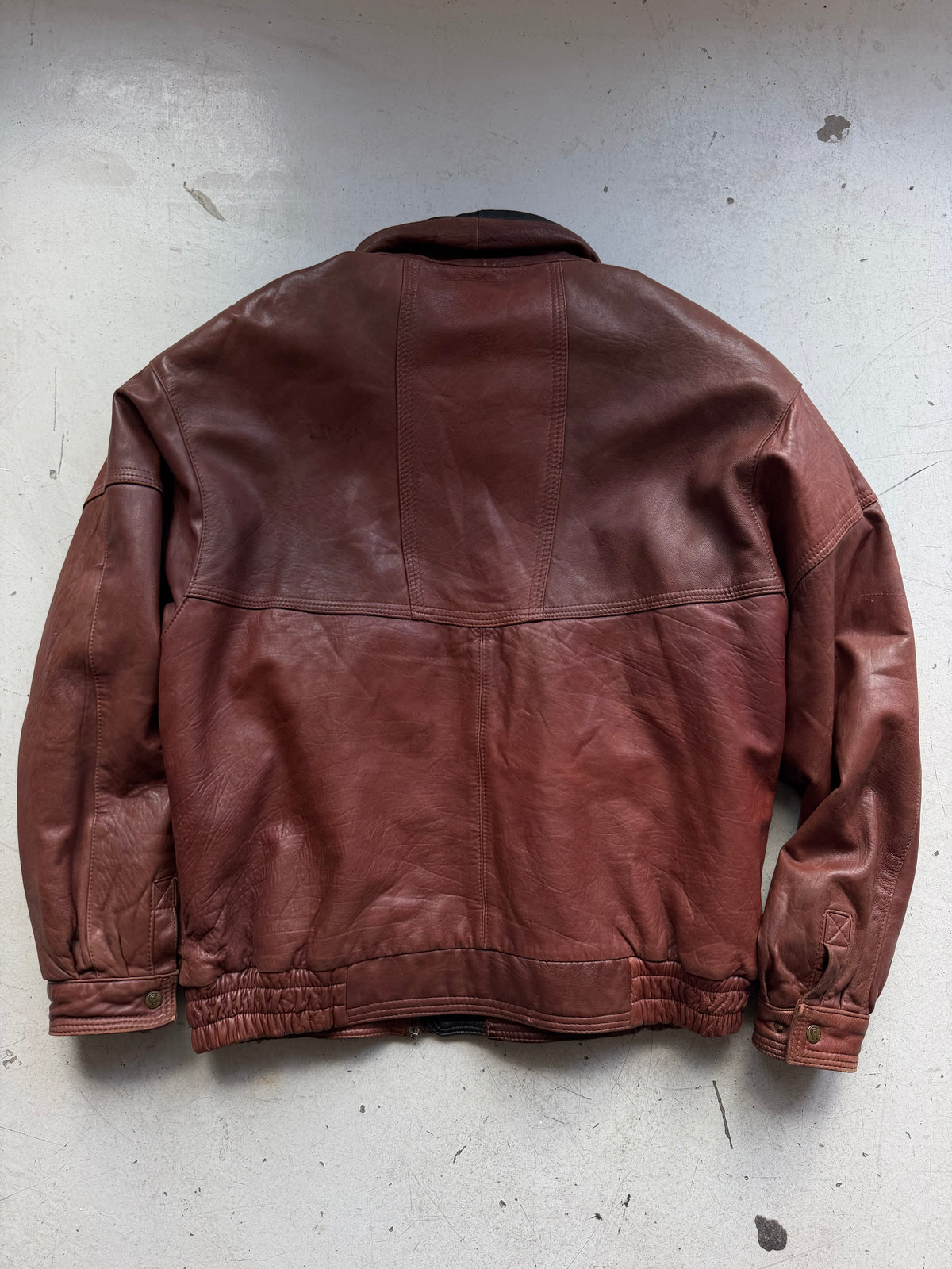 GIEL | Vintage læderjakke | Bordeaux | L