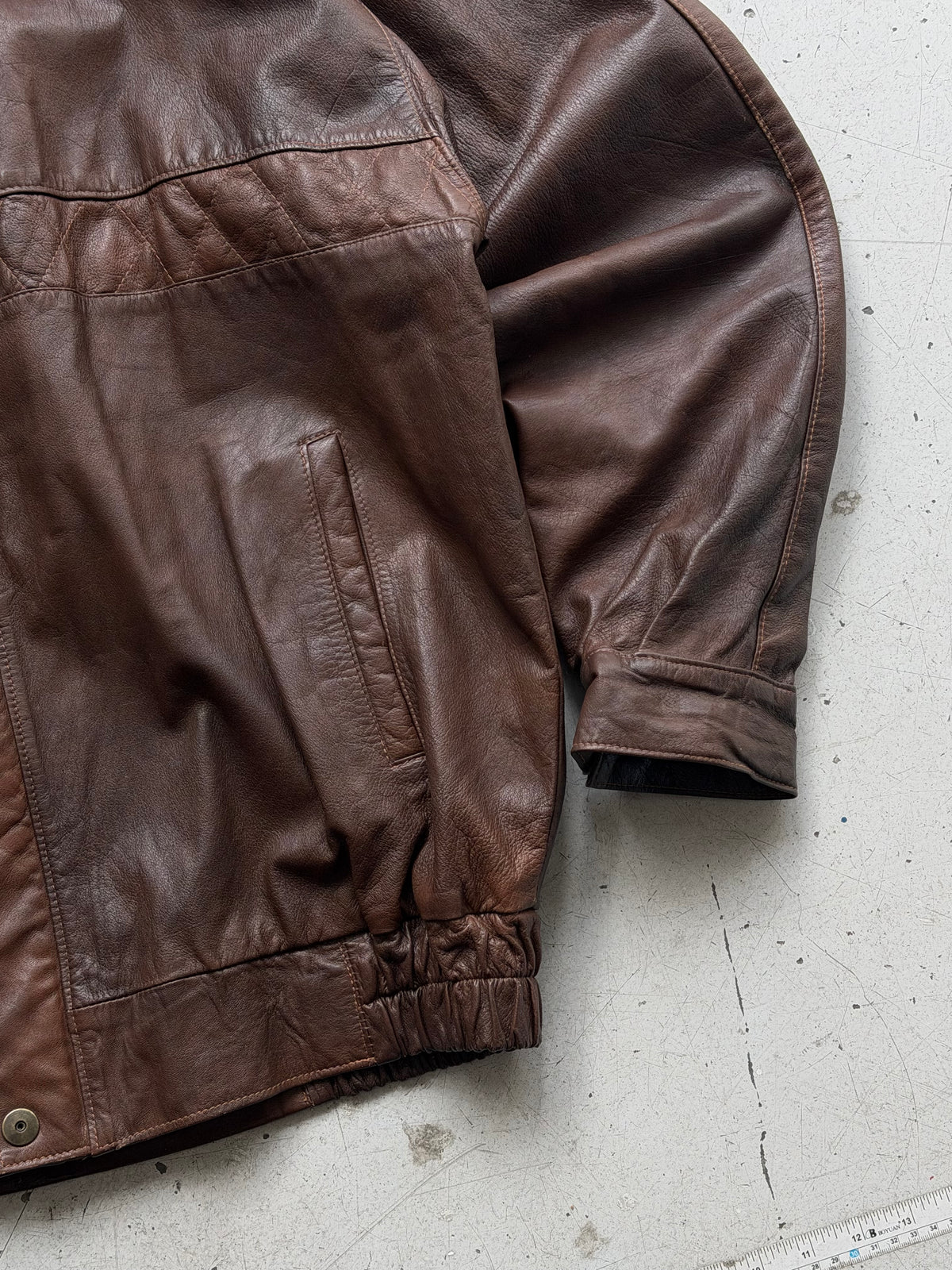 Vera Pelle | Vintage læderjakke | Brun | XL