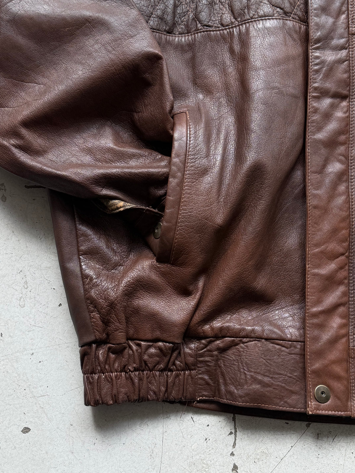 Vera Pelle | Vintage læderjakke | Brun | XL