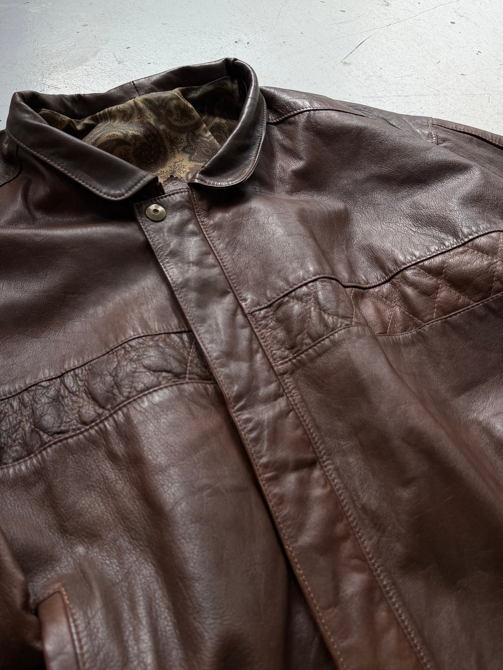 Vera Pelle | Vintage læderjakke | Brun | XL