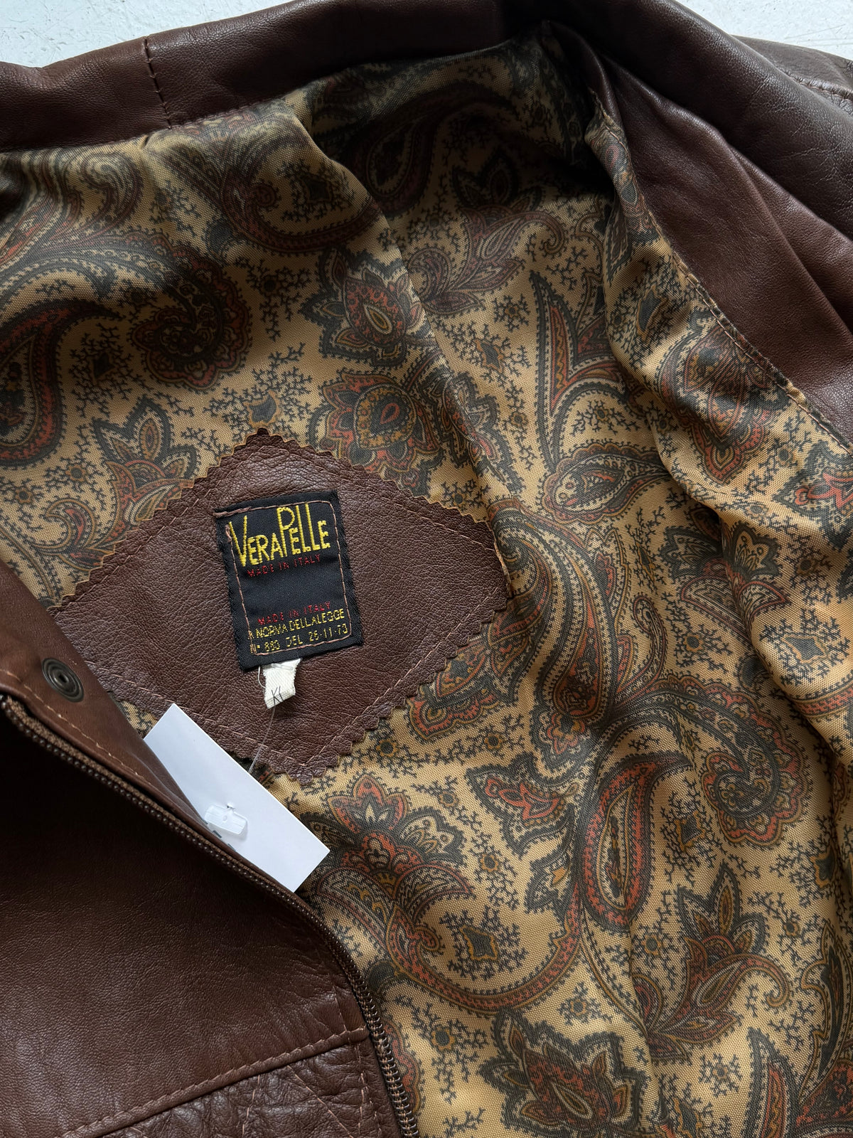 Vera Pelle | Vintage læderjakke | Brun | XL