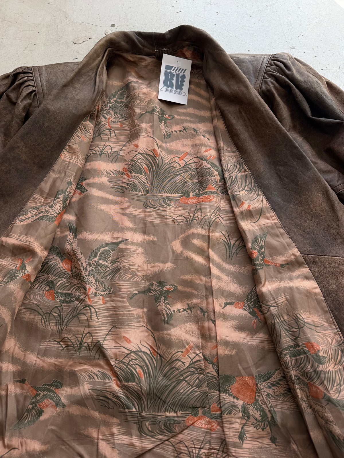 Vintage | Læderjakke | Brun | S