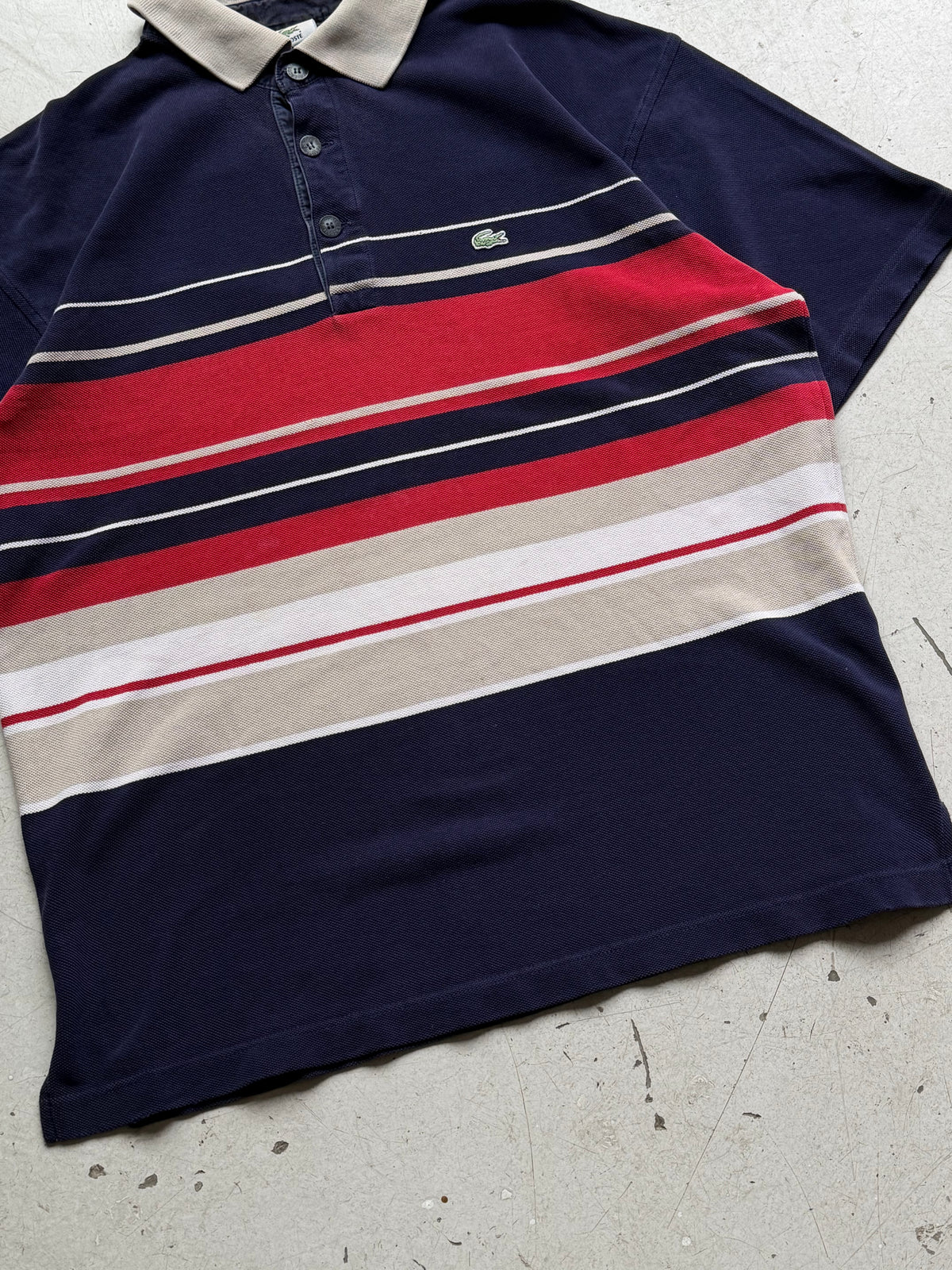 Lacoste | Rugby polo | Navy/rød | M