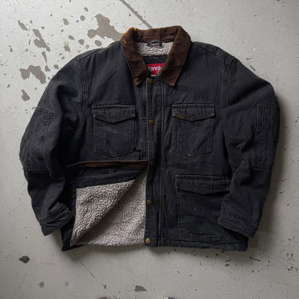 Wrangler | Denim jacket sherpa | Sort | XL