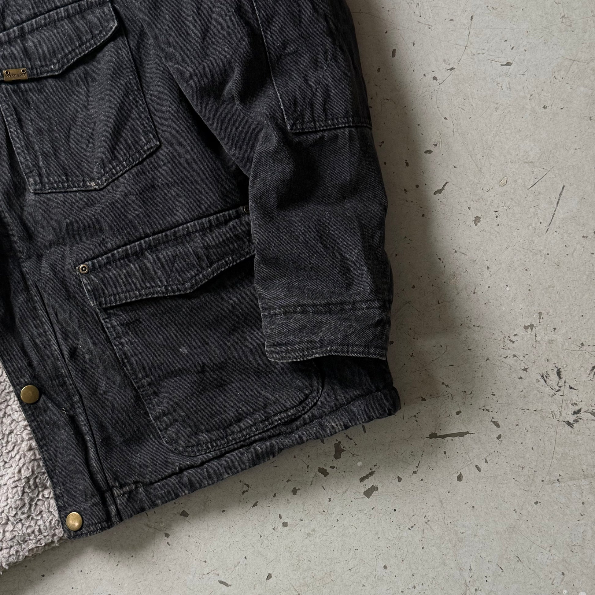 Wrangler | Denim jacket sherpa | Sort | XL