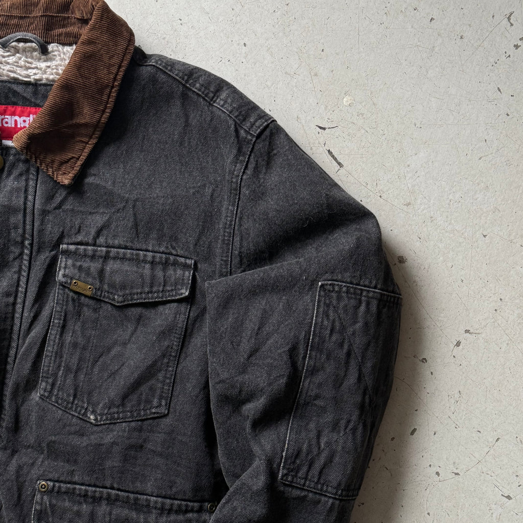 Wrangler | Denim jacket sherpa | Sort | XL