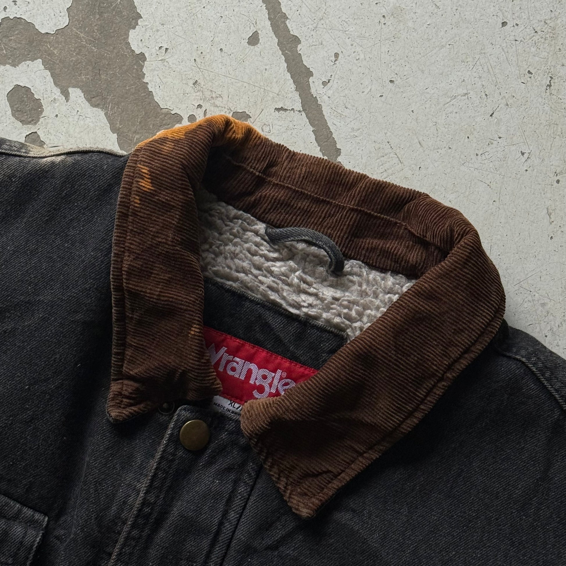 Wrangler | Denim jacket sherpa | Sort | XL