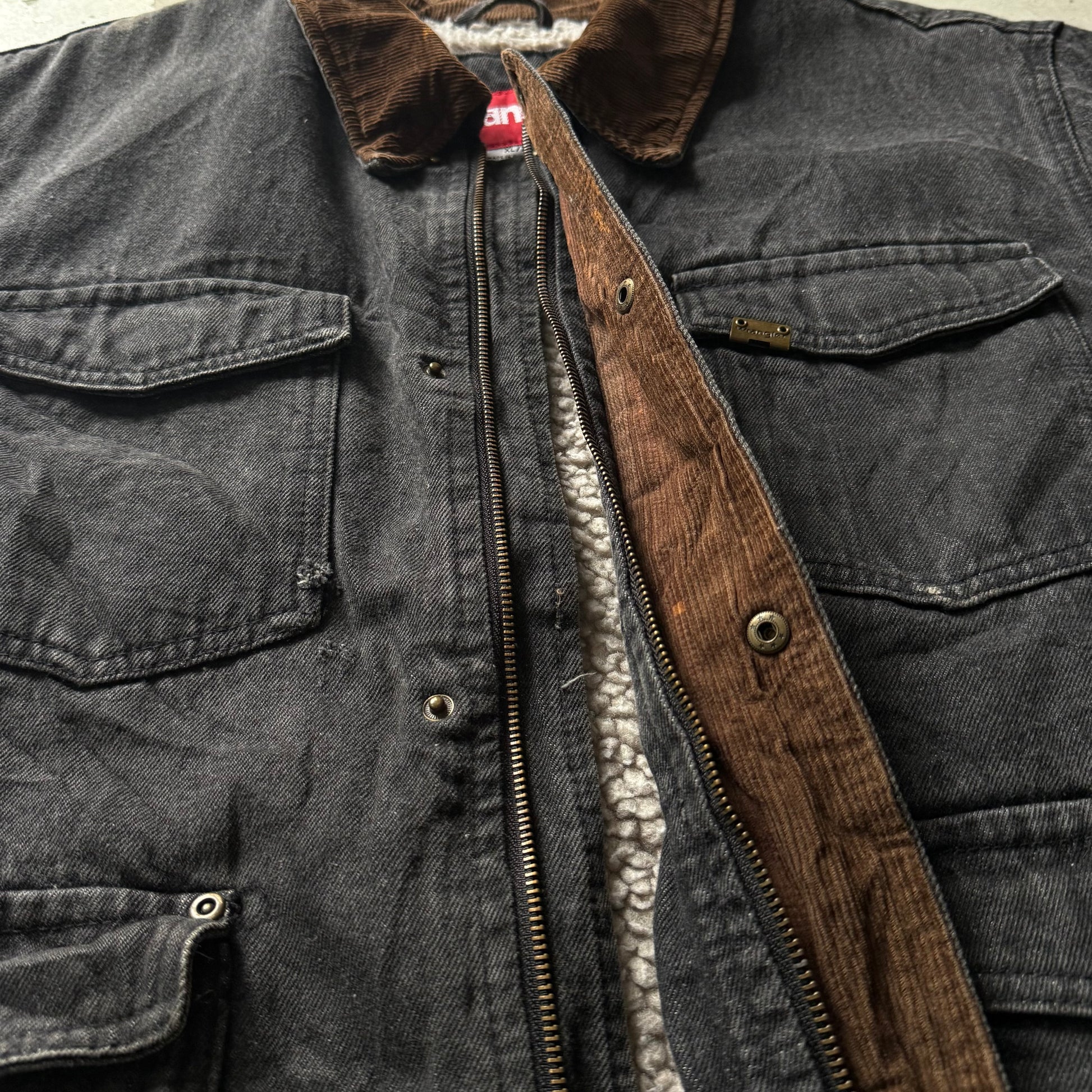 Wrangler | Denim jacket sherpa | Sort | XL
