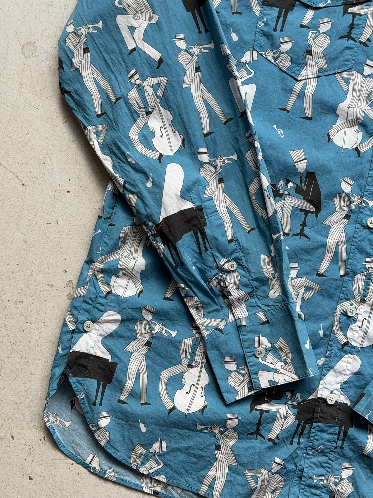 Dolce & Gabbana | SS17 Jazz Print Skjorte | Blå | M