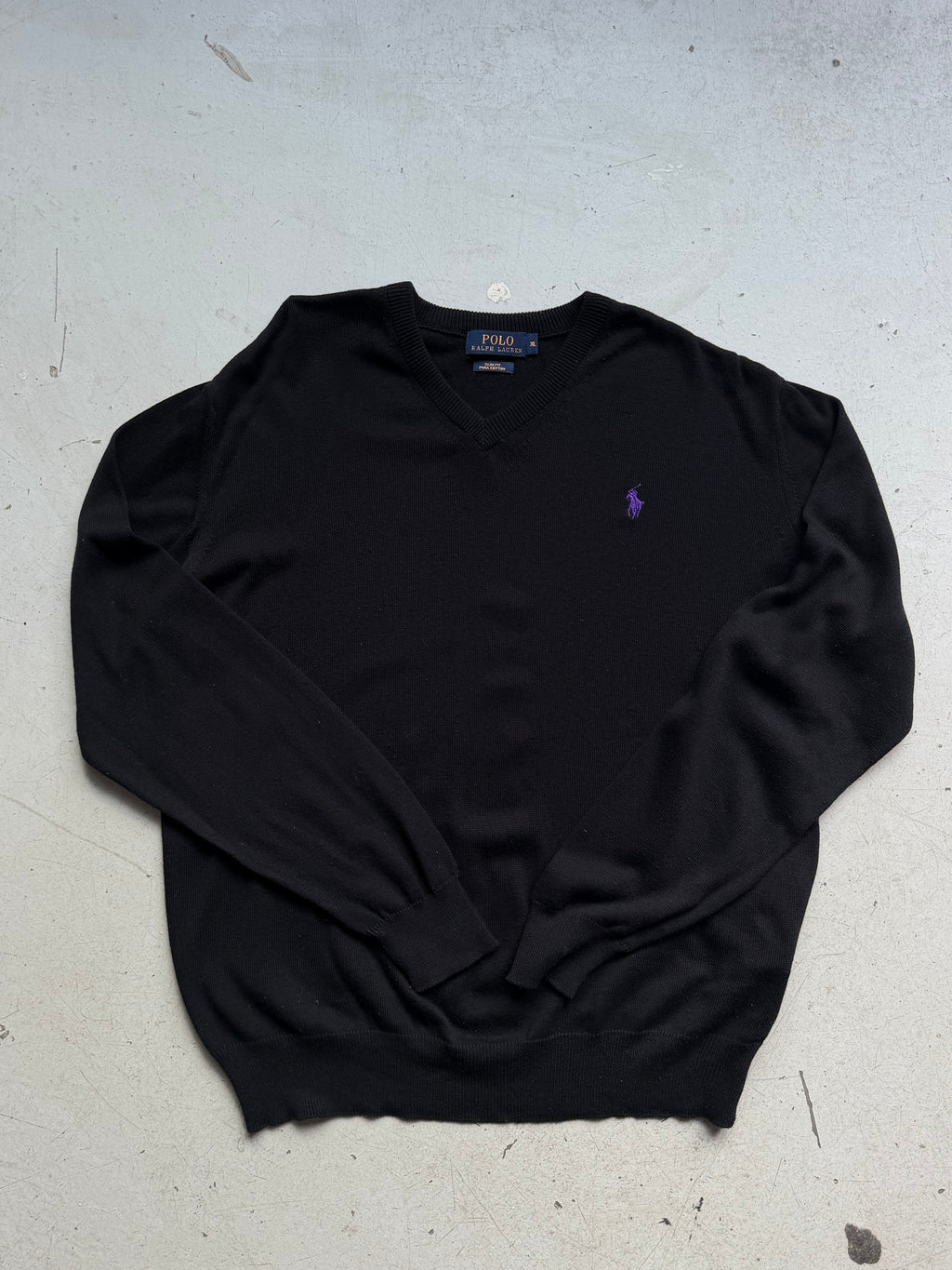 Polo Ralph Lauren | V-neck strik | Sort | L