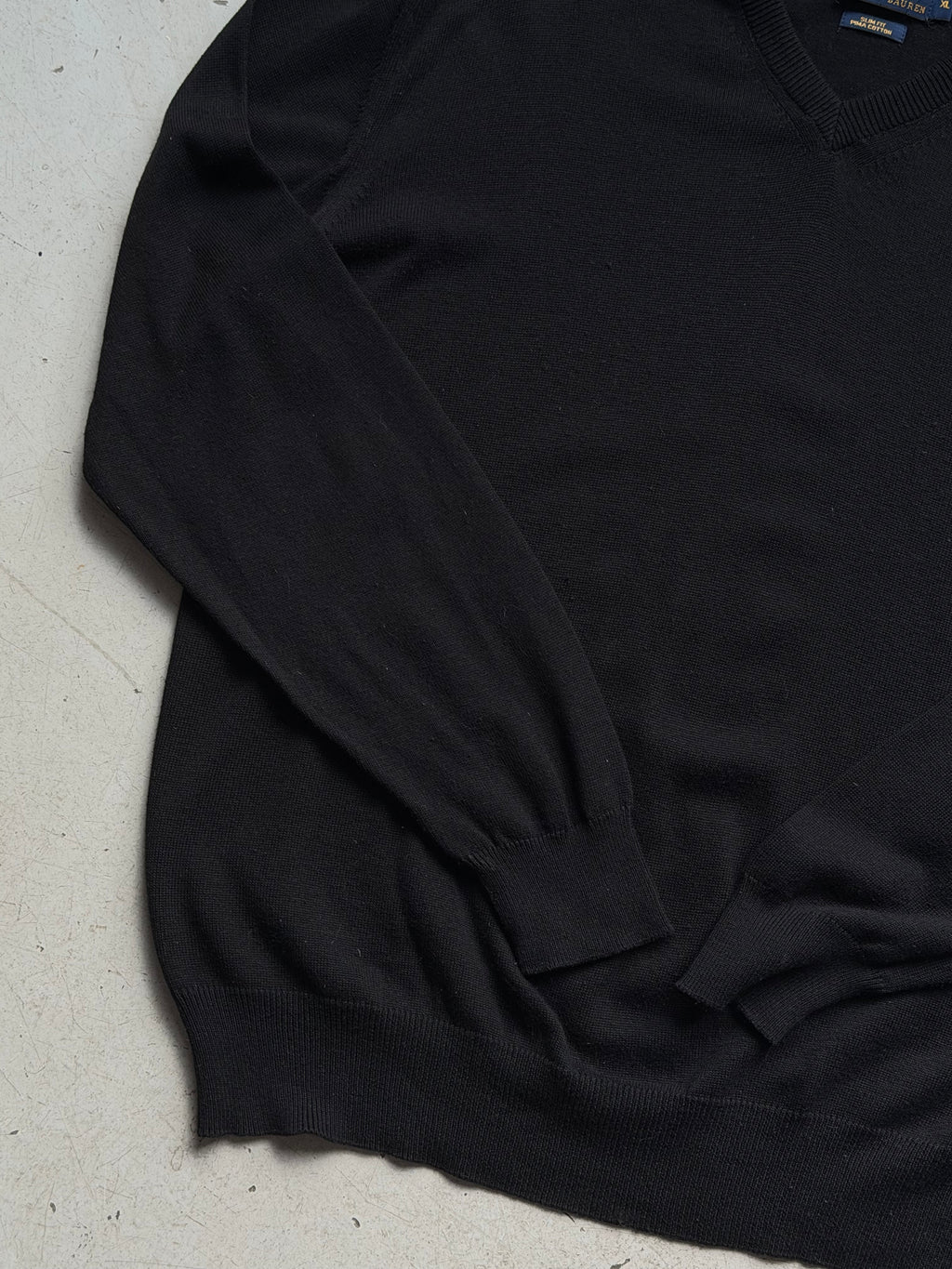 Polo Ralph Lauren | V-neck strik | Sort | L